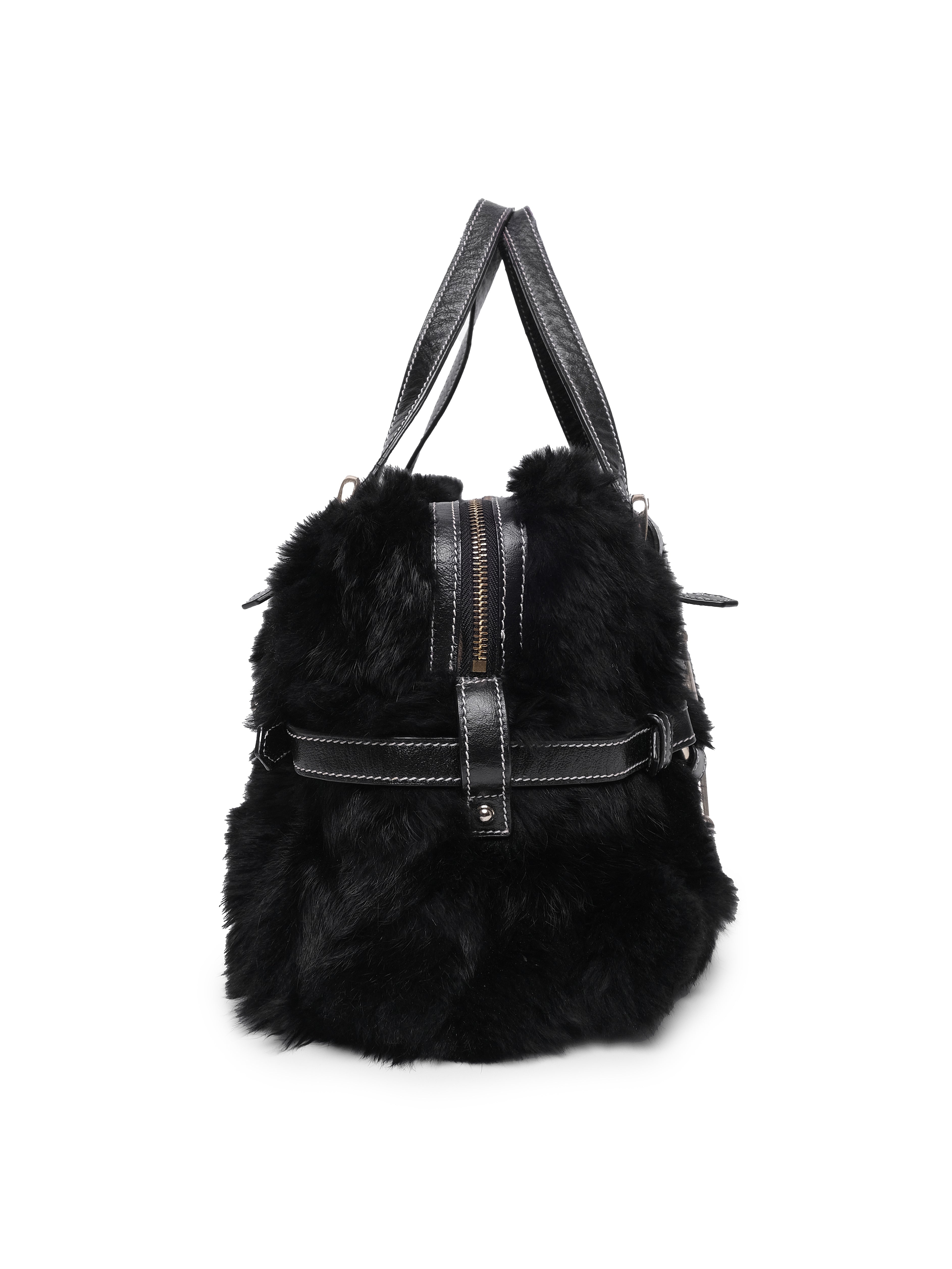 GUCCI 85TH ANNIVERSARY FUR BOSTON BAG
