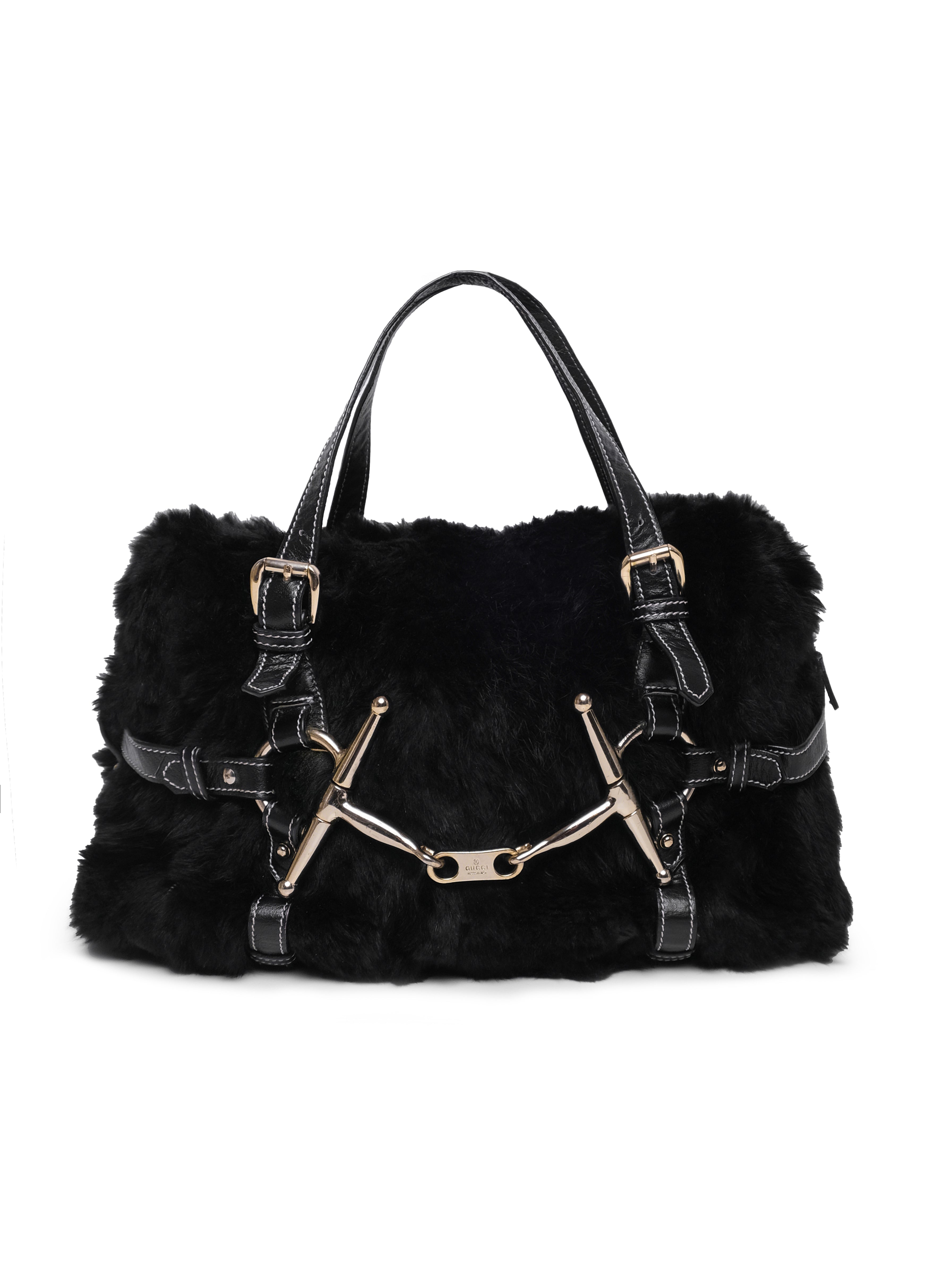GUCCI 85TH ANNIVERSARY FUR BOSTON BAG
