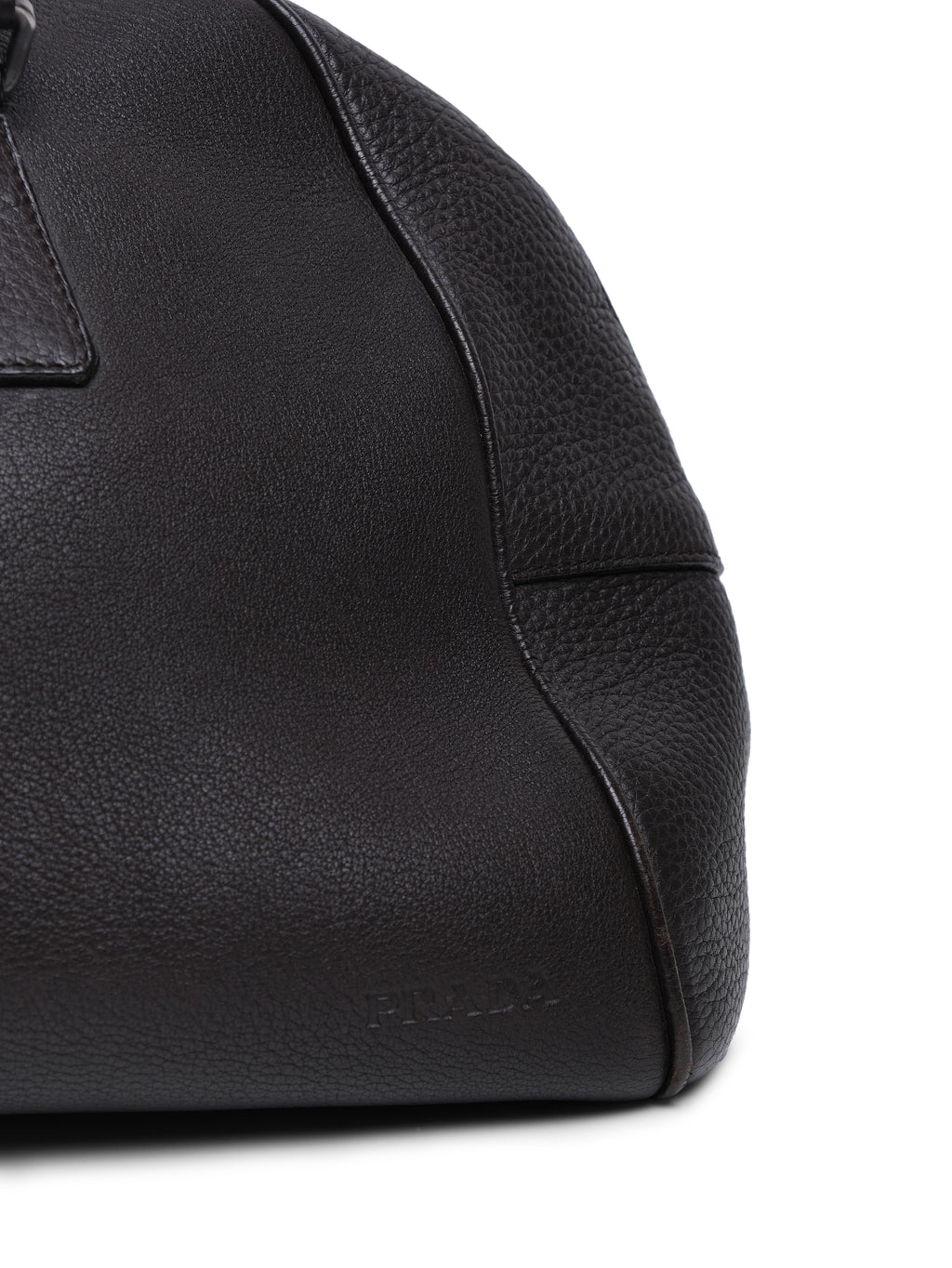 PRADA TEXTURED LEATHER BOWLING BAG