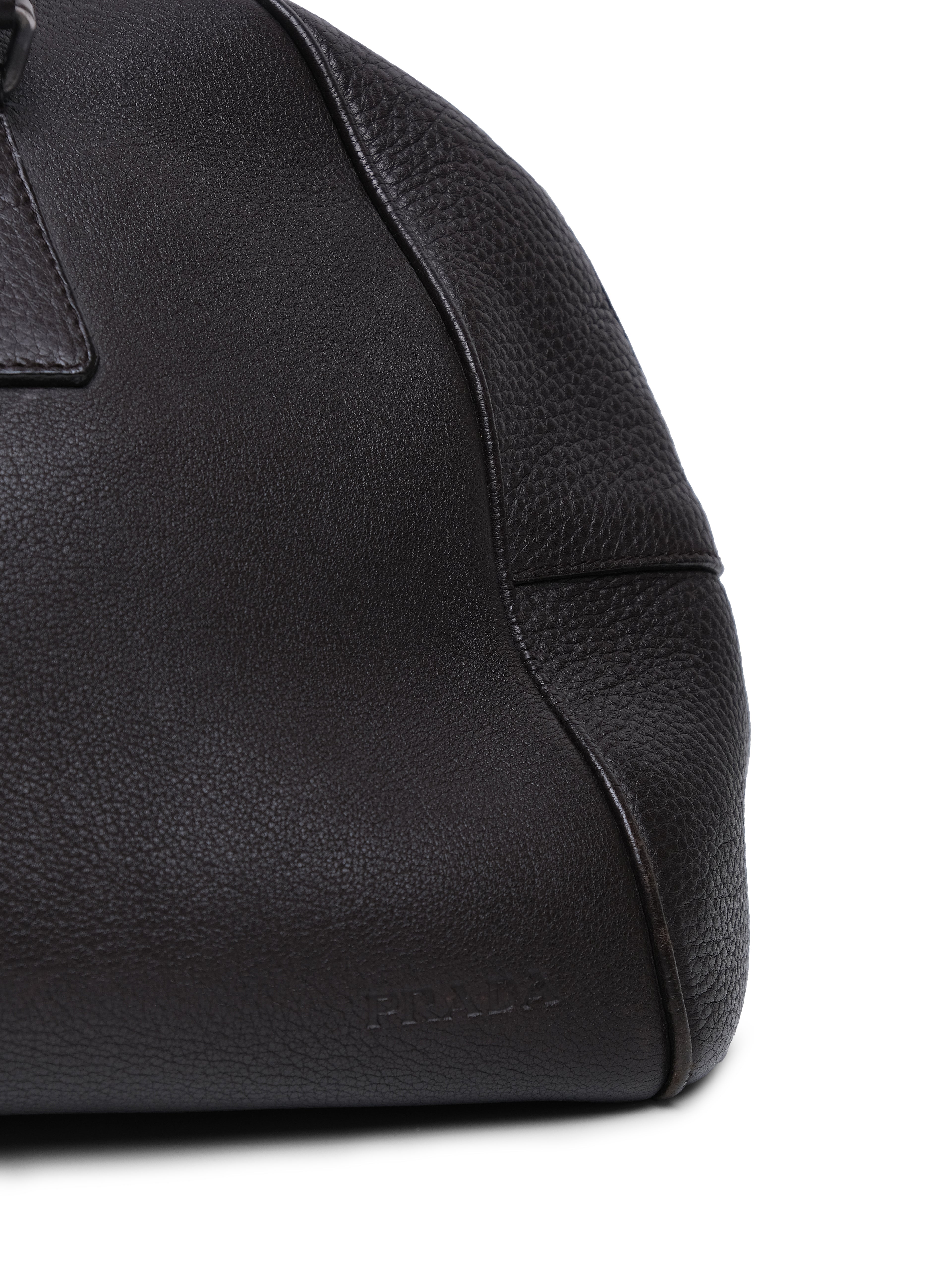 PRADA TEXTURED LEATHER BOWLING BAG