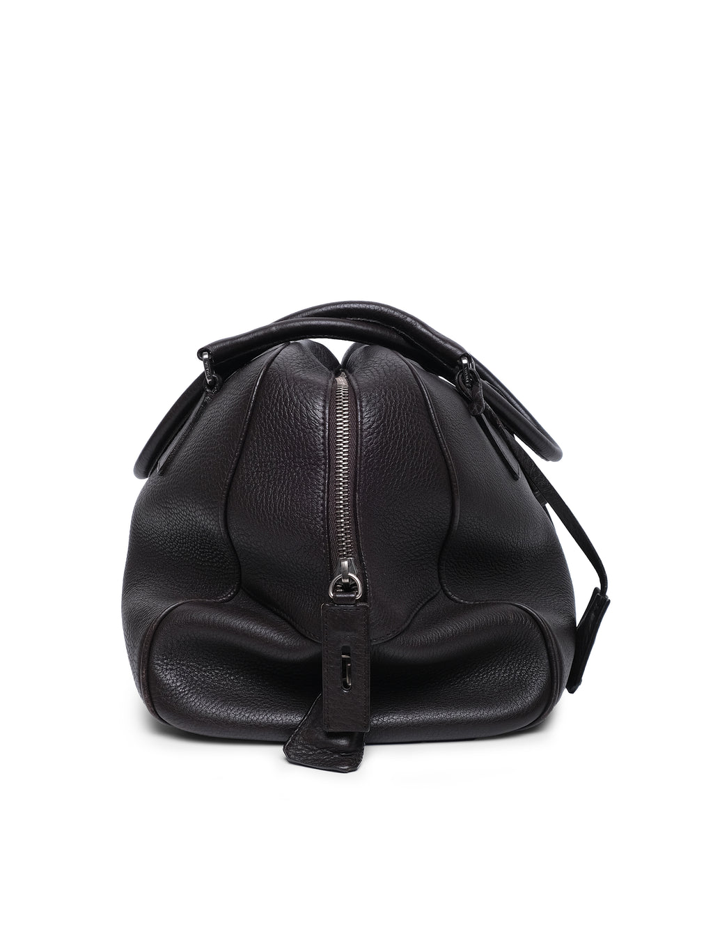 PRADA TEXTURED LEATHER BOWLING BAG