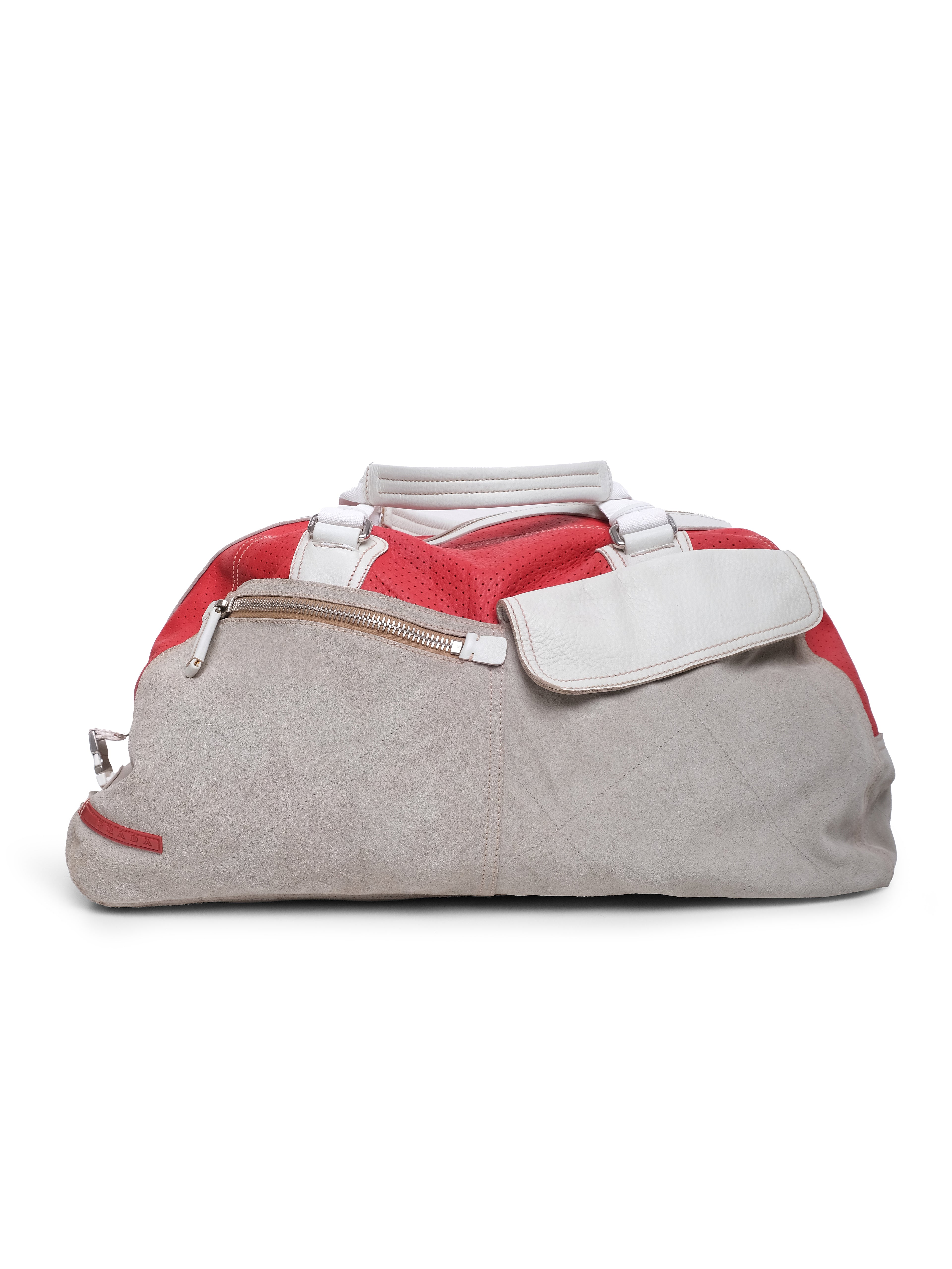 PRADA SUEDE LEATHER TRAVEL BAG
