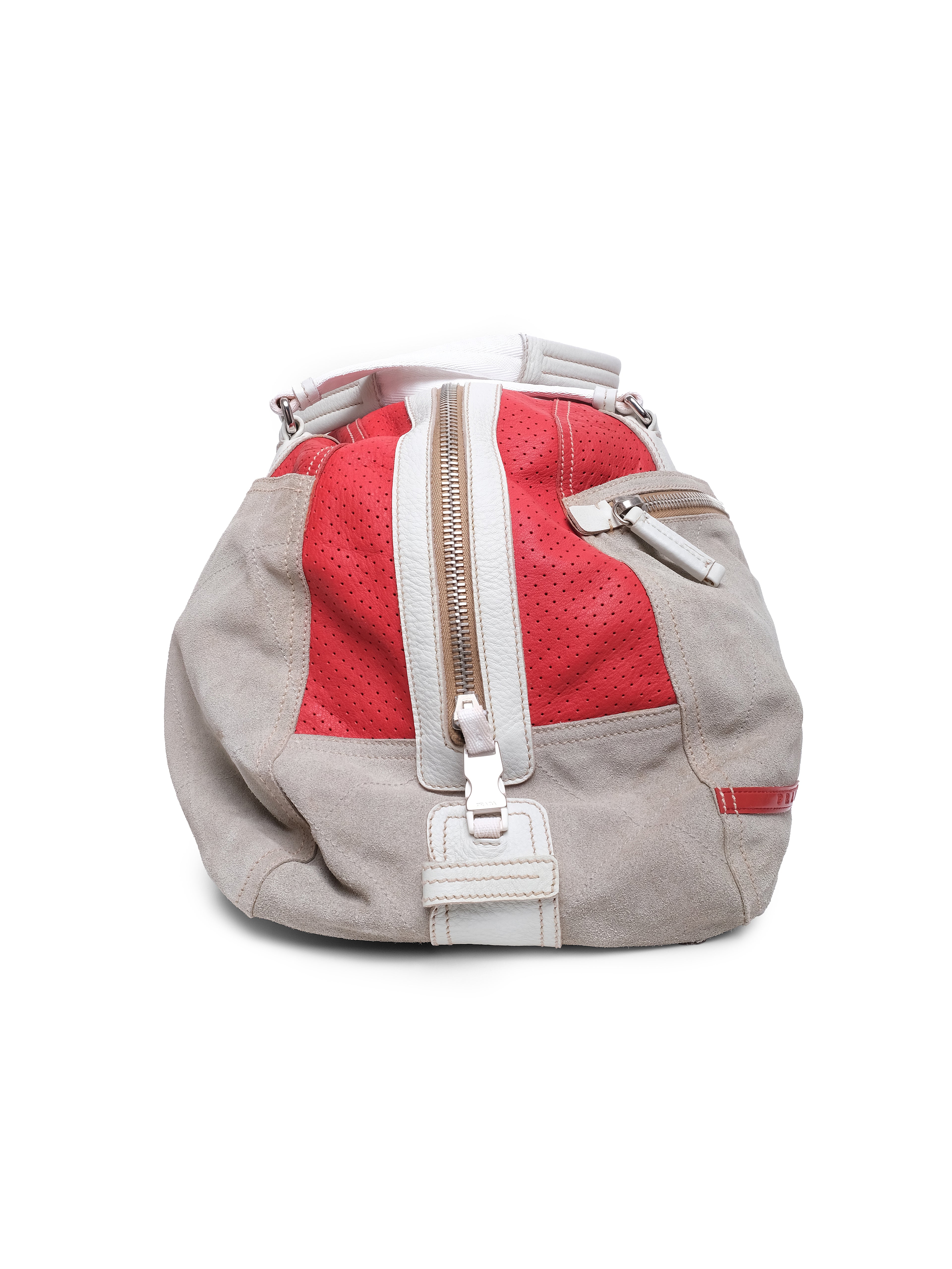 PRADA SUEDE LEATHER TRAVEL BAG