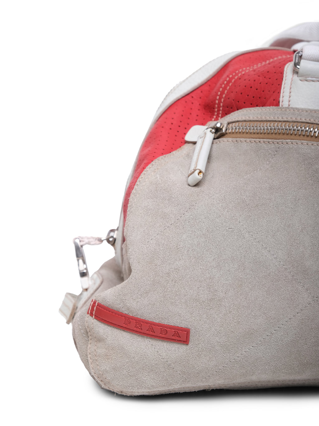 PRADA SUEDE LEATHER TRAVEL BAG
