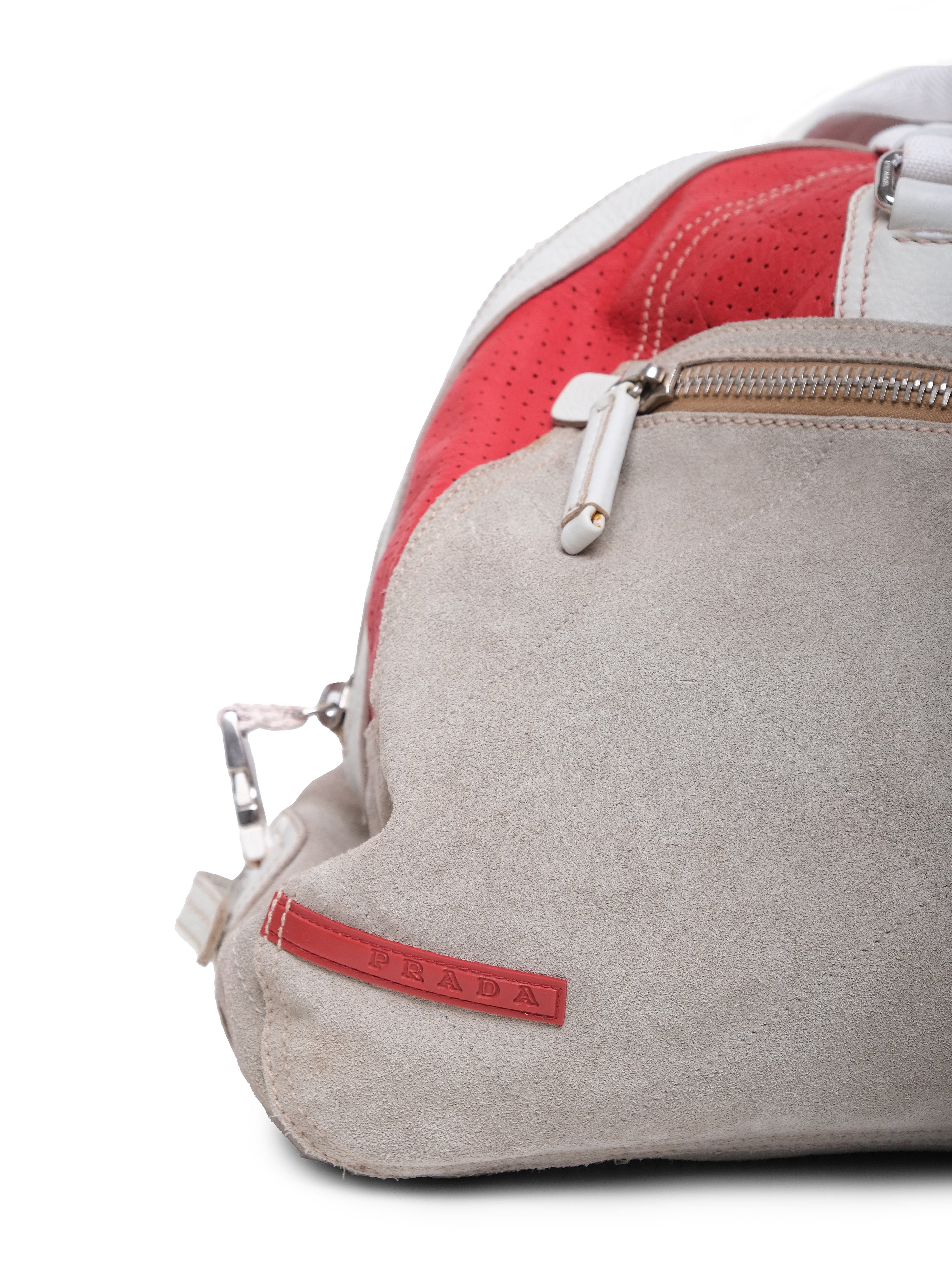 PRADA SUEDE LEATHER TRAVEL BAG
