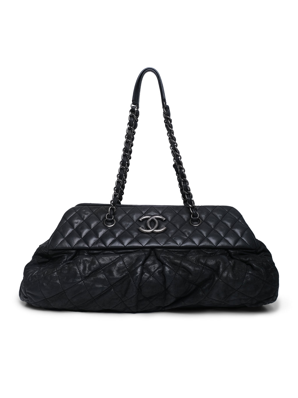 CHANEL IRIDESCENT CALFSKIN CHIC QUILT BOWLING BAG