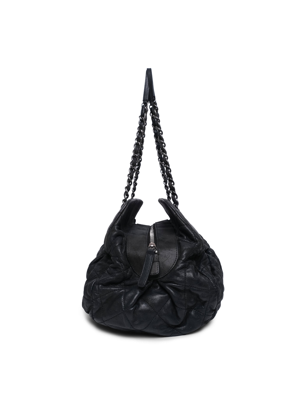 CHANEL IRIDESCENT CALFSKIN CHIC QUILT BOWLING BAG