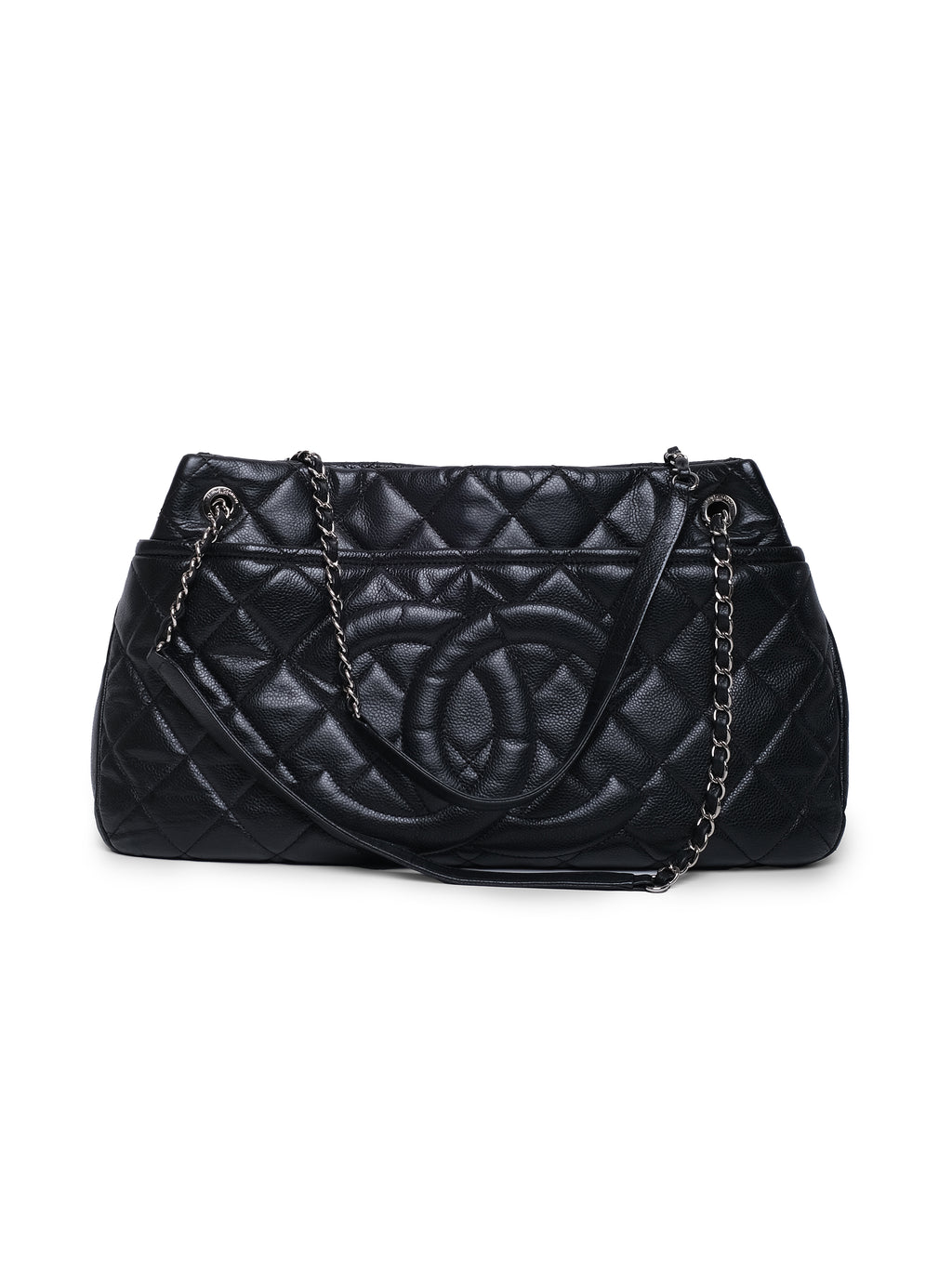 CHANEL QUILTED CAVIAR LEATHER TIMELESS CC SHOPPING BAG