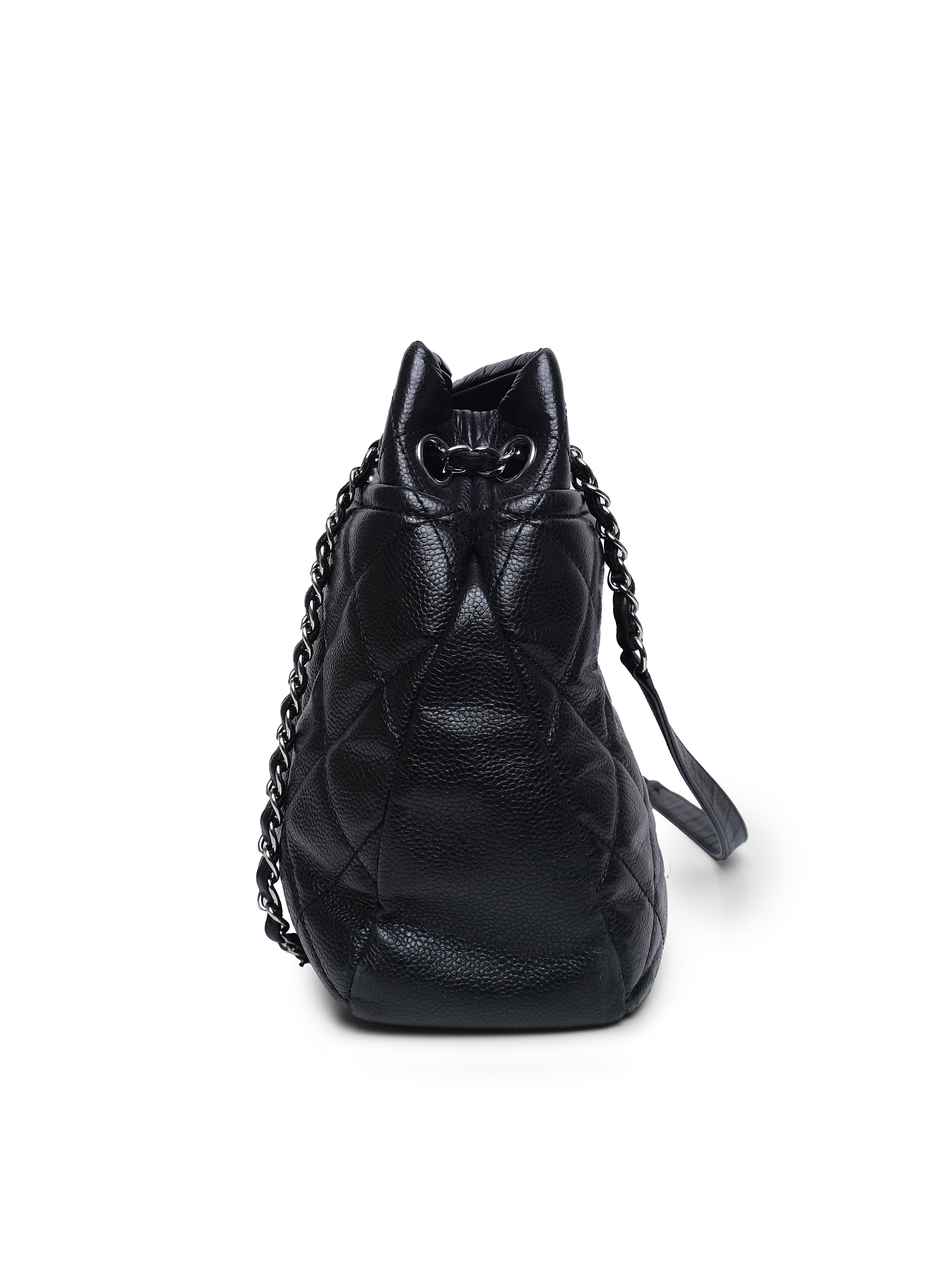 CHANEL QUILTED CAVIAR LEATHER TIMELESS CC SHOPPING BAG