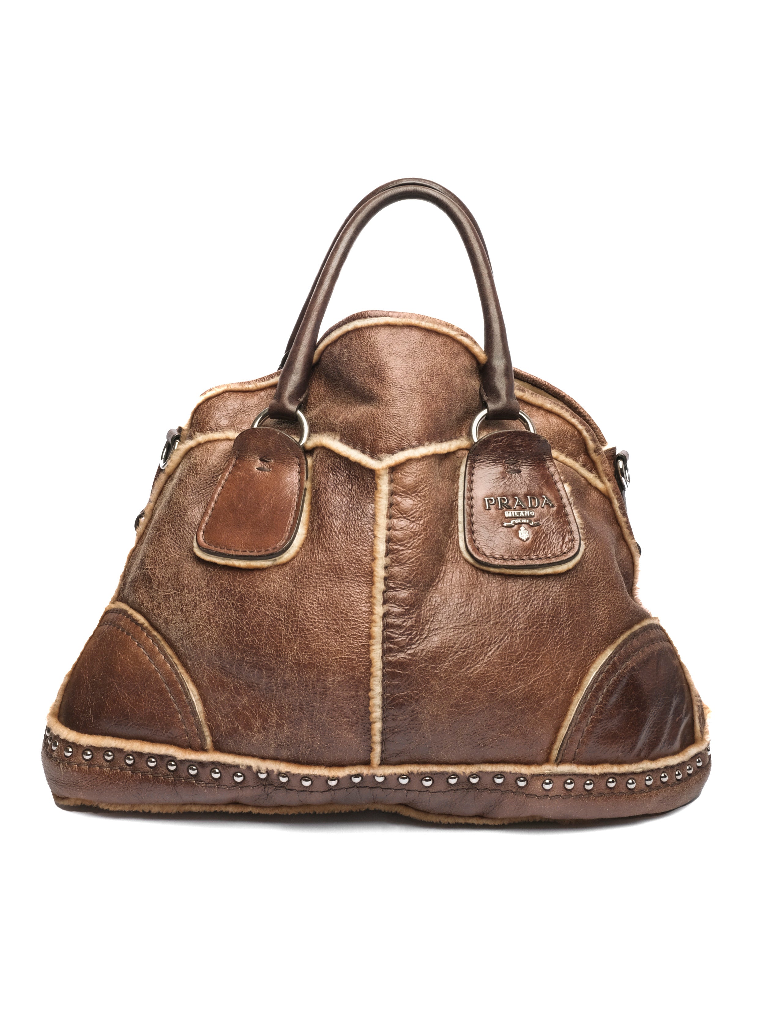 PRADA SHEARLING DOME BAG