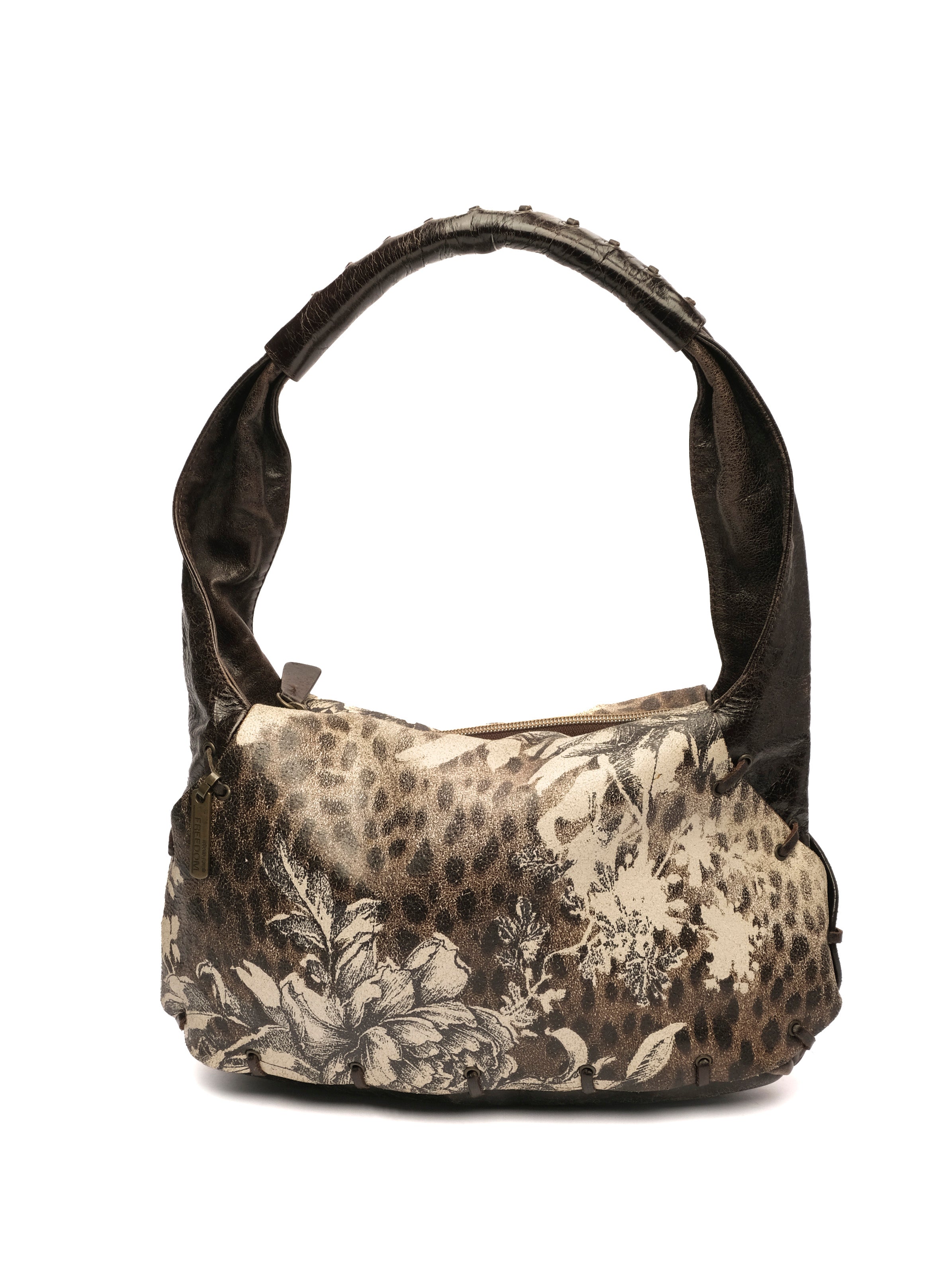 ROBERTO CAVALLI FLORAL LEOPARD LACED BAG