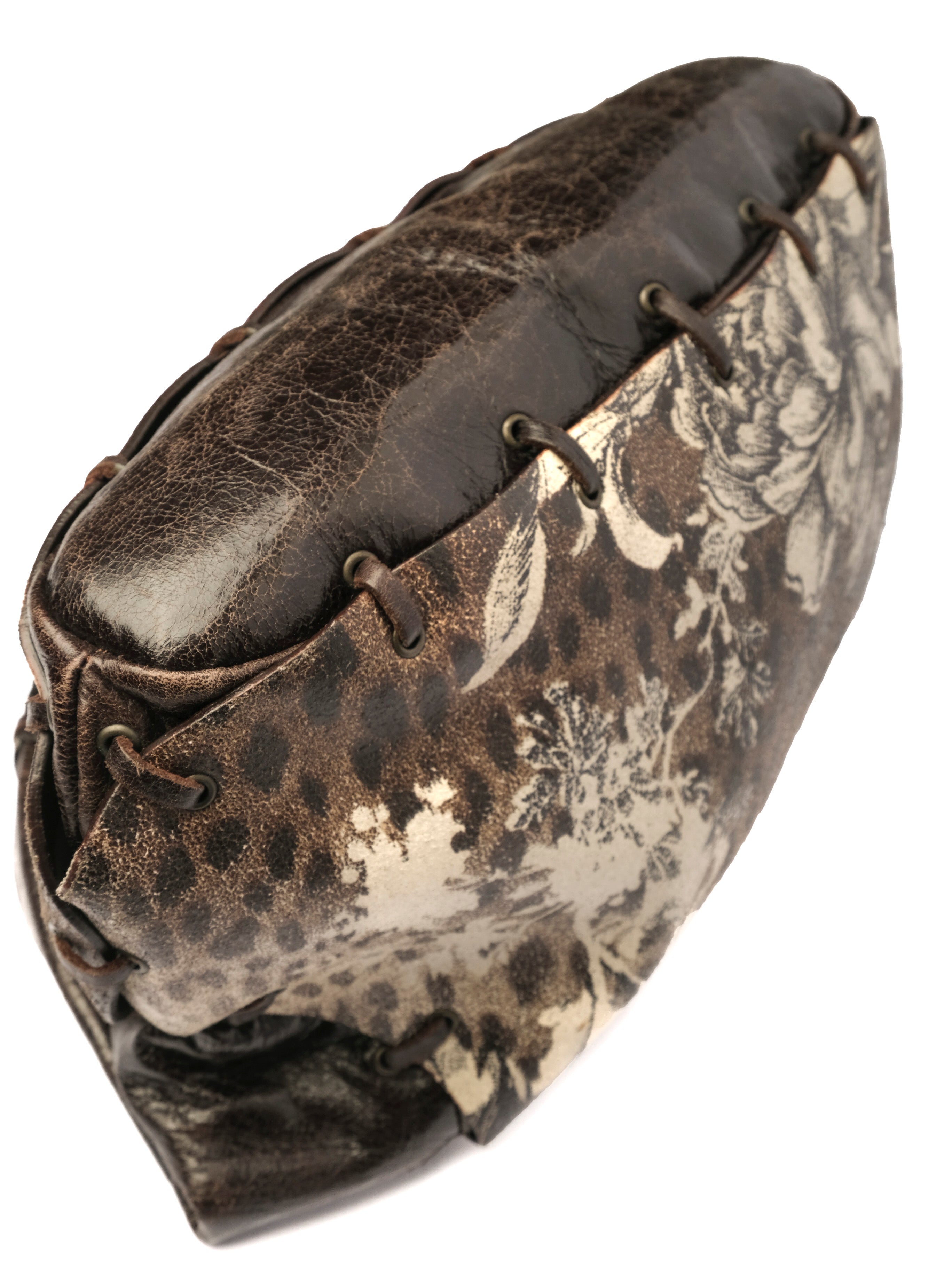 ROBERTO CAVALLI FLORAL LEOPARD LACED BAG