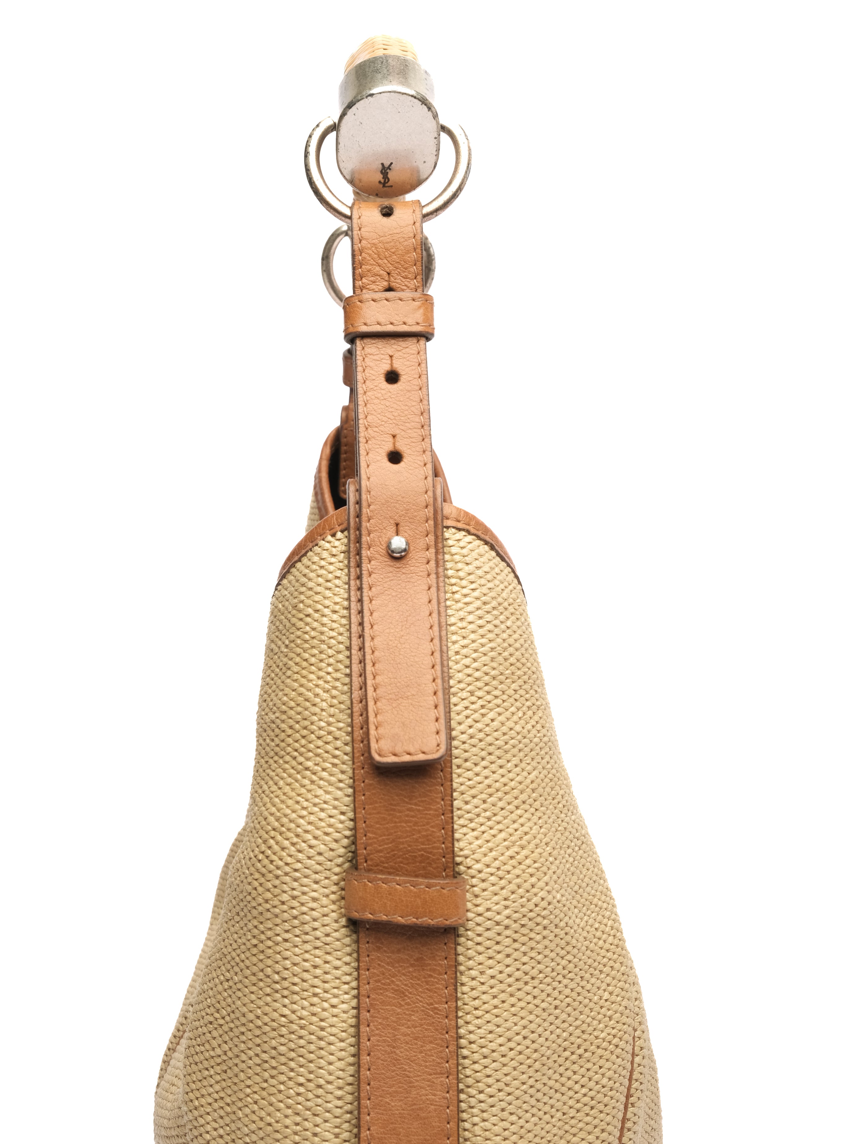 YVES SAINT LAURENT RAFFIA MOMBASA BAG