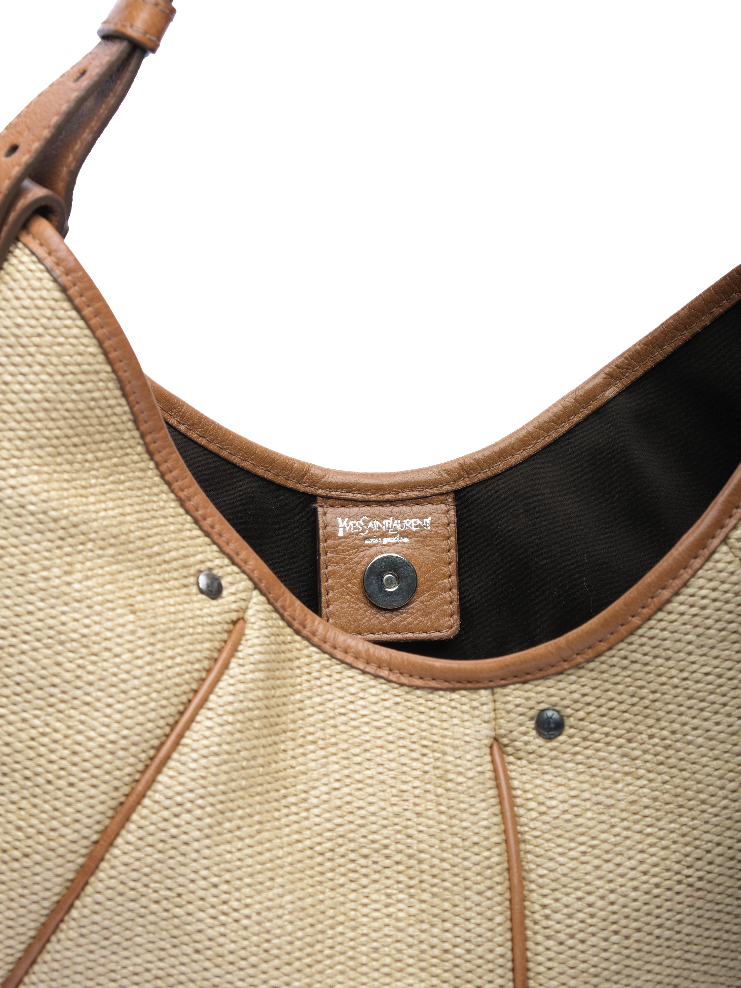 YVES SAINT LAURENT RAFFIA MOMBASA BAG