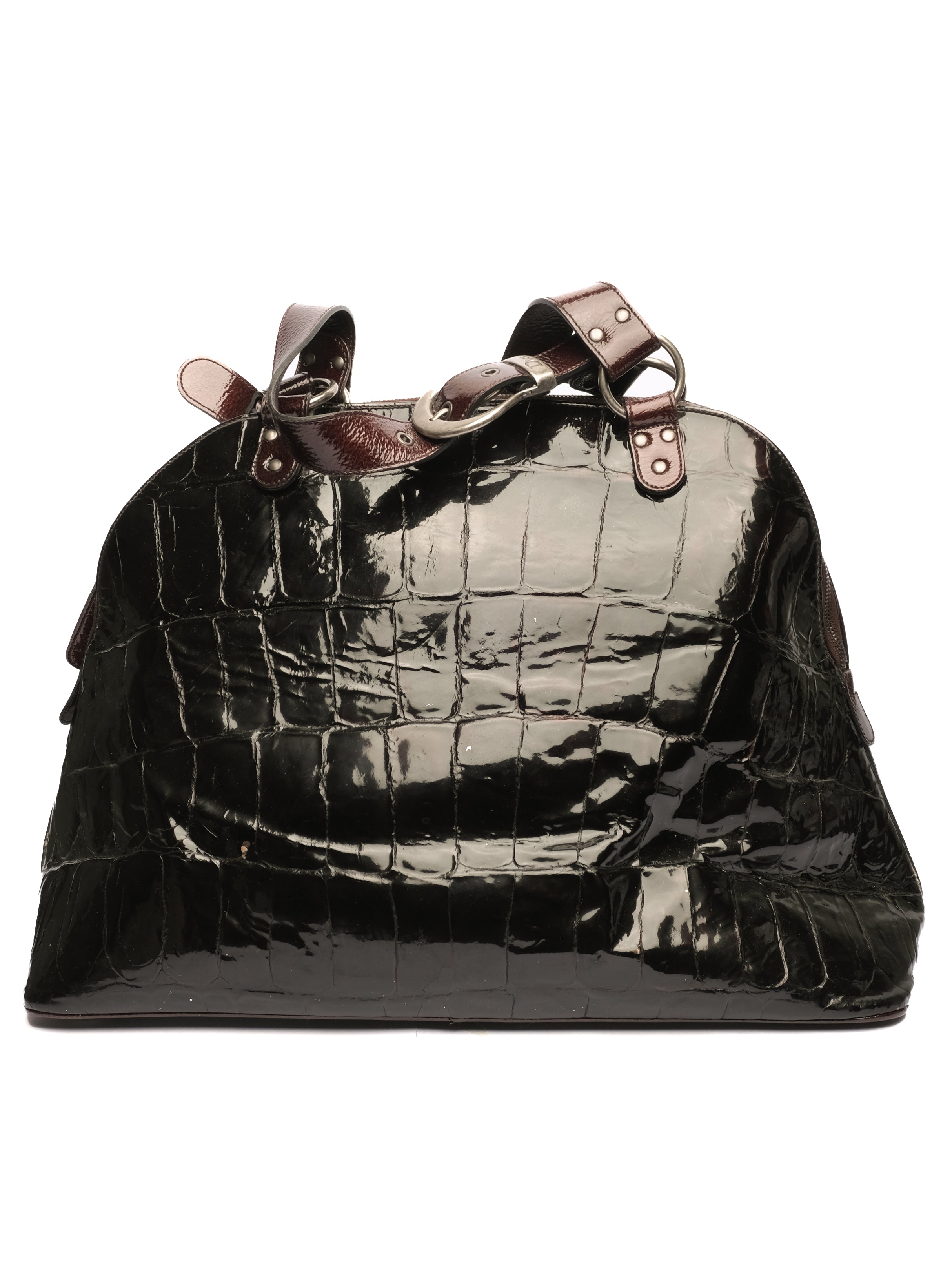 CHRISTIAN DIOR  GAUCHO PATENT LEATHER DOME BAG