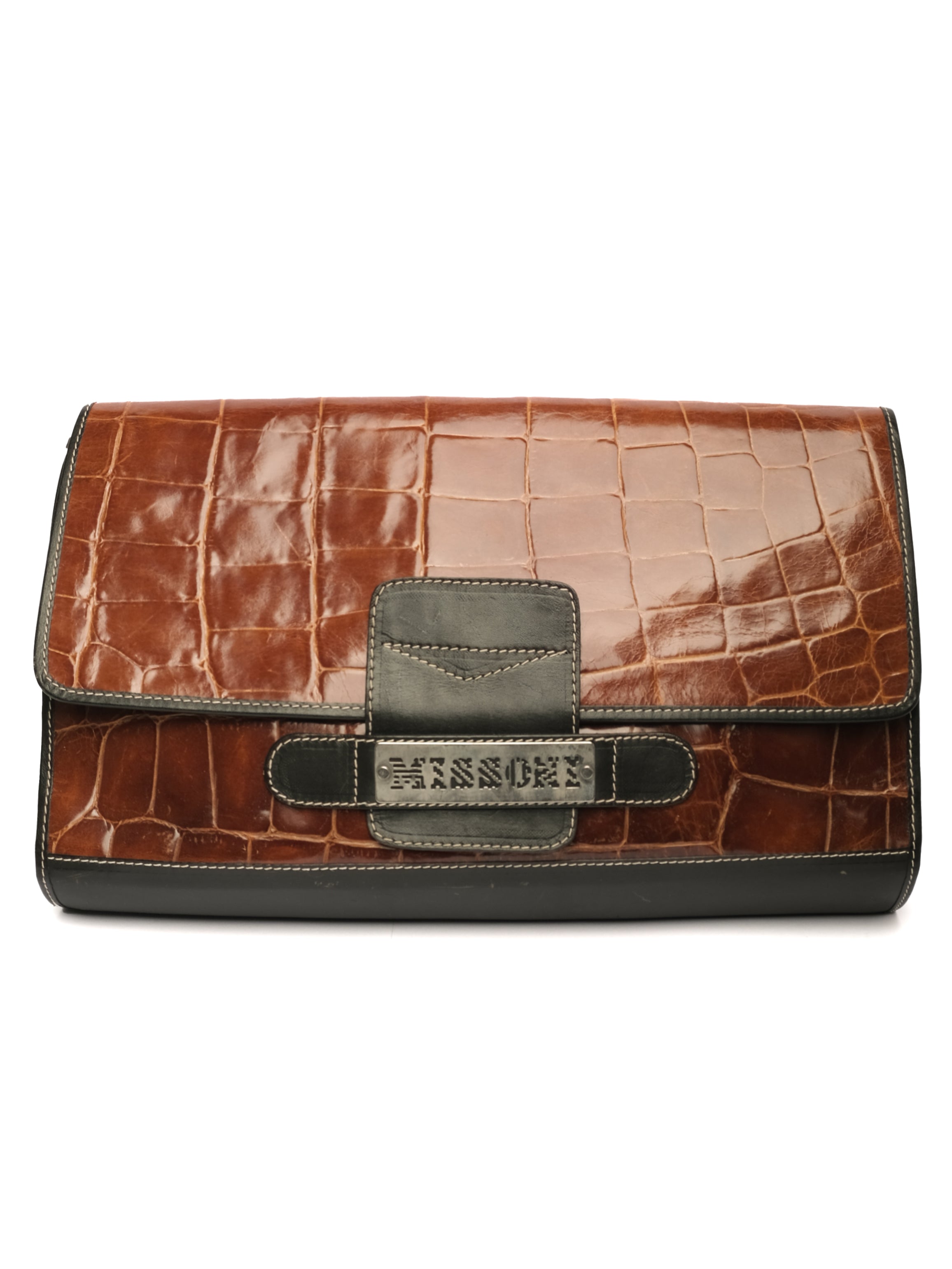 MISSONI  CROC-EMBOSSED CLUTCH BAG