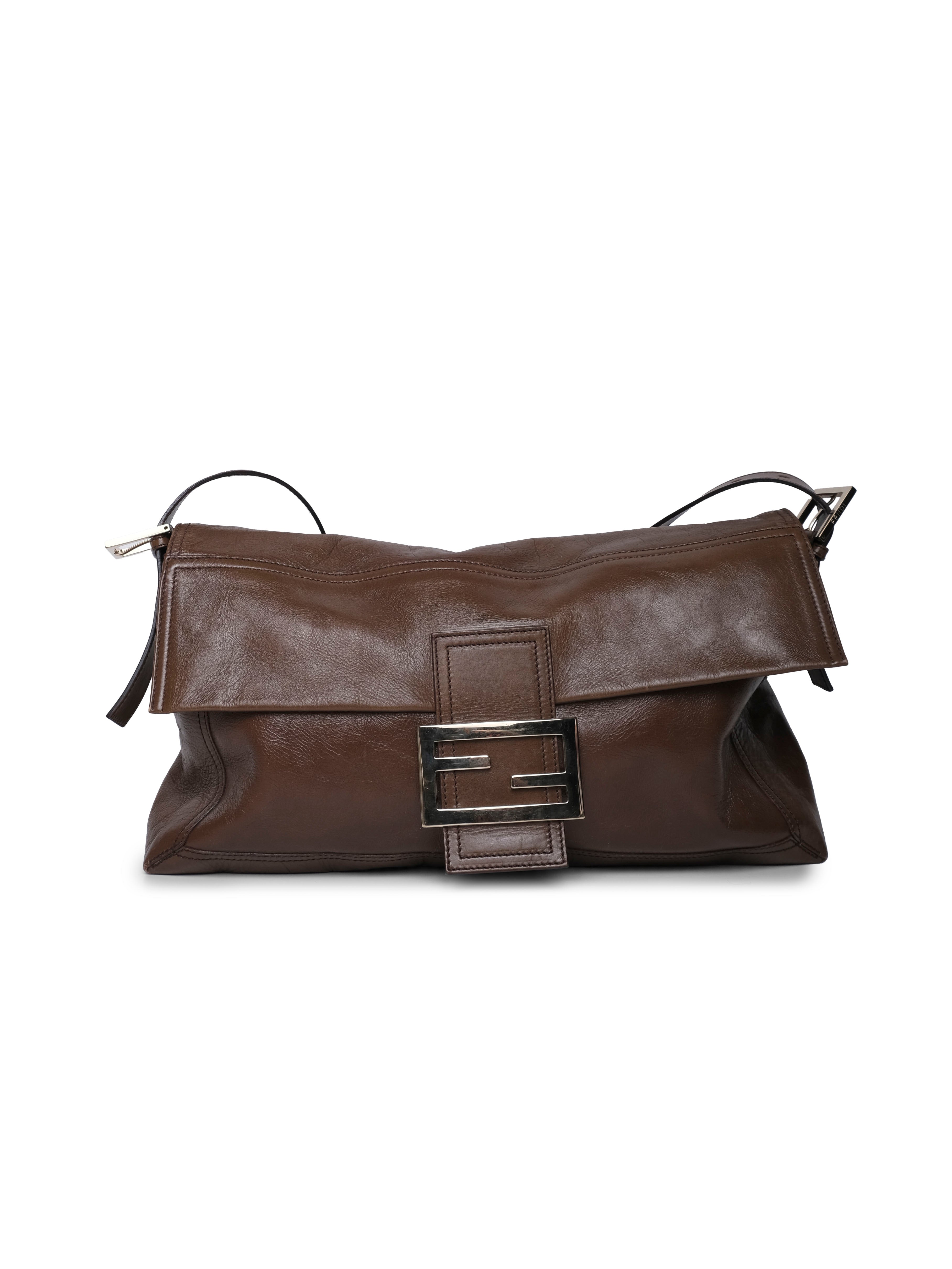 FENDI BROWN MAXI BAGUETTE