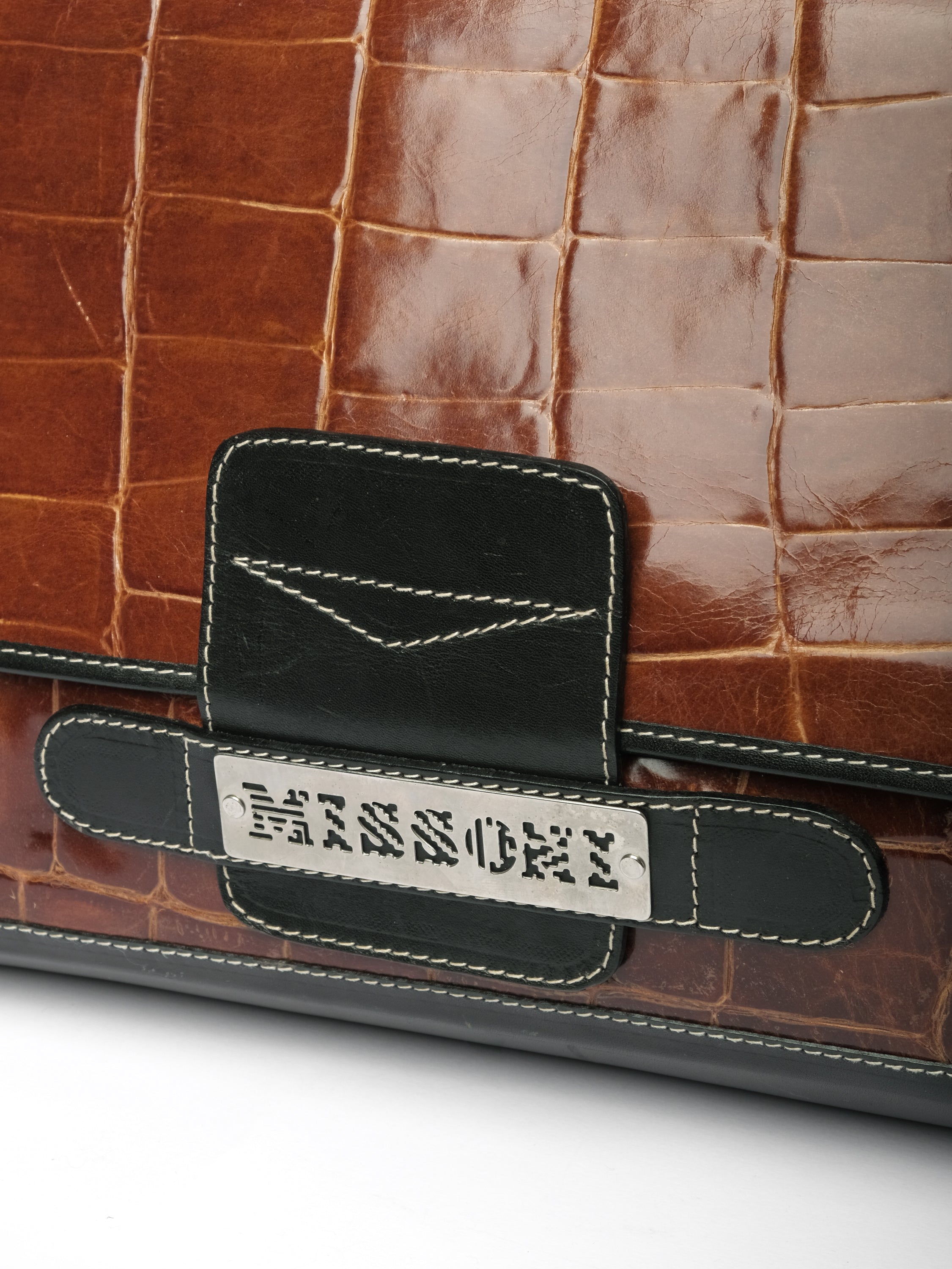MISSONI  CROC-EMBOSSED CLUTCH BAG