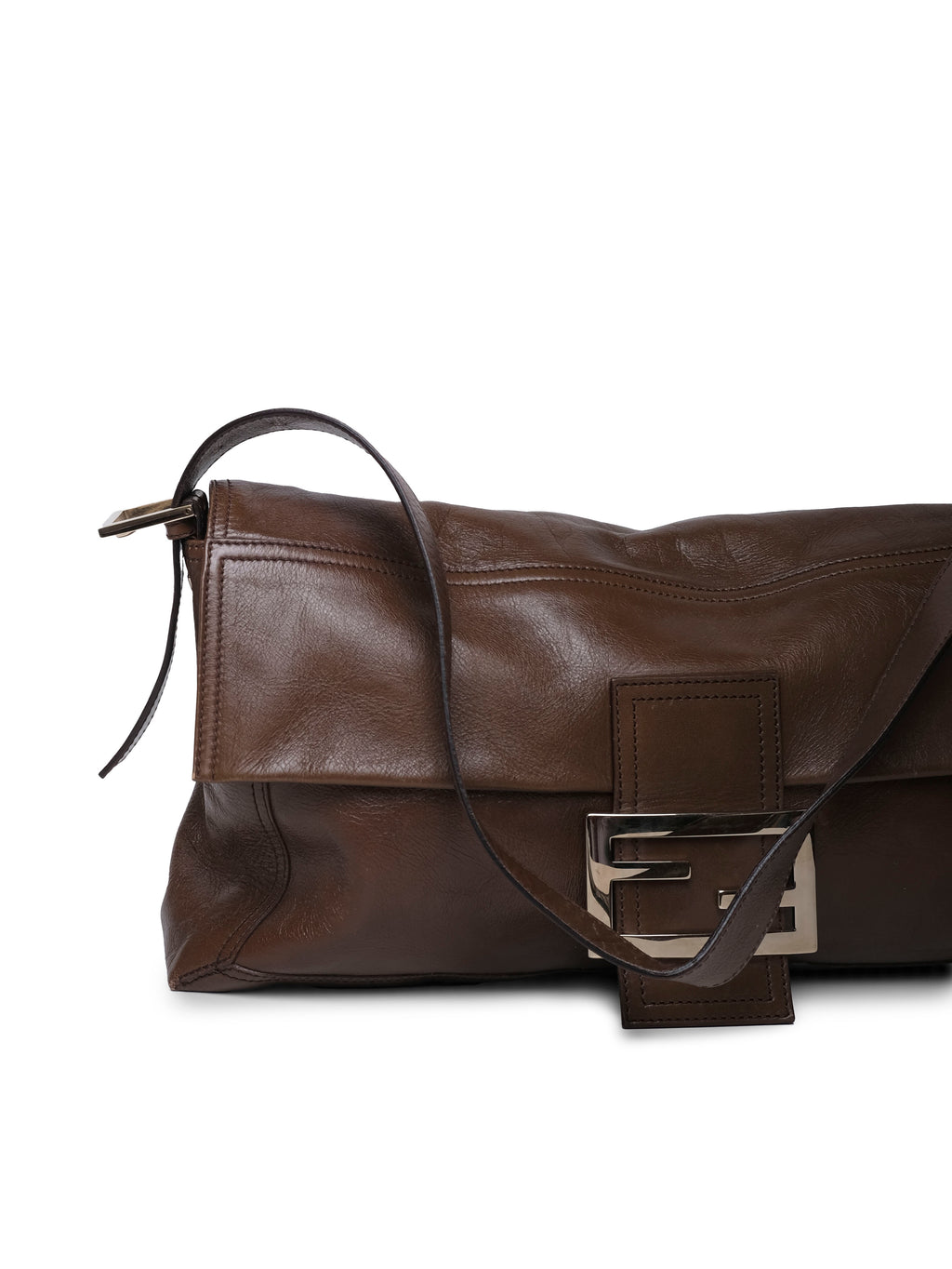 FENDI BROWN MAXI BAGUETTE