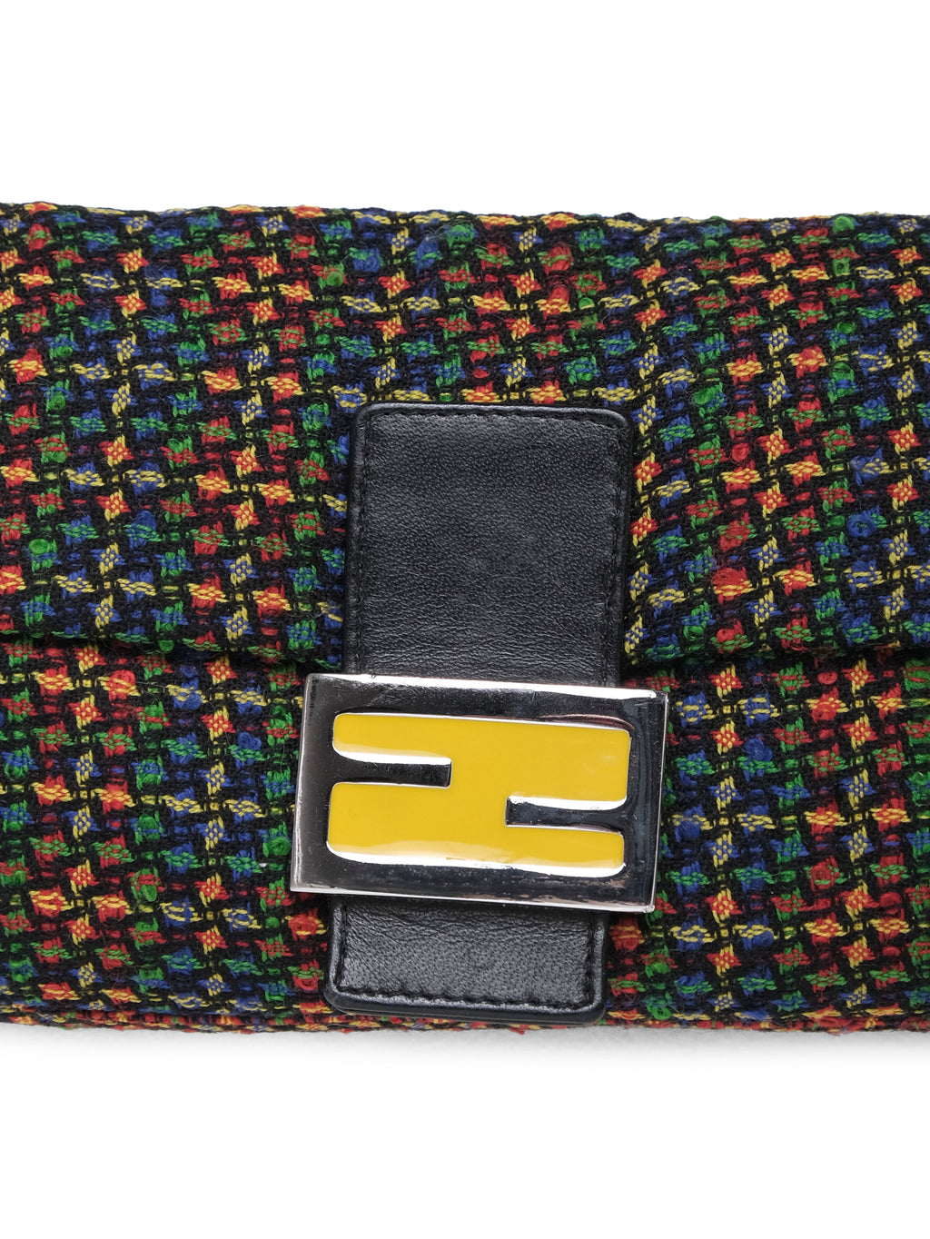 FENDI MULTICOLOR TWEED BAGUETTE BAG