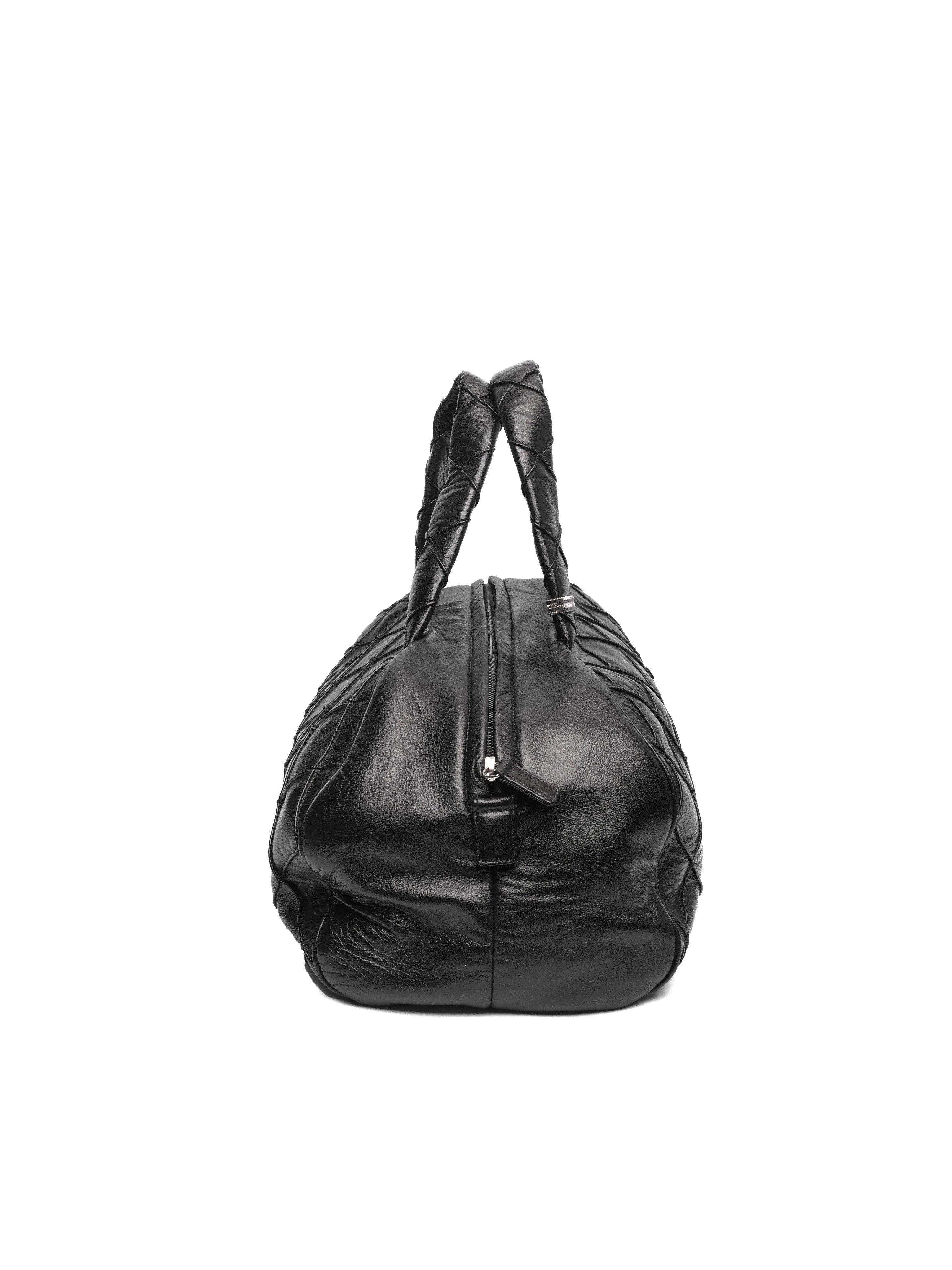 CHANEL QUILTED LEATHER BOWLER BAG