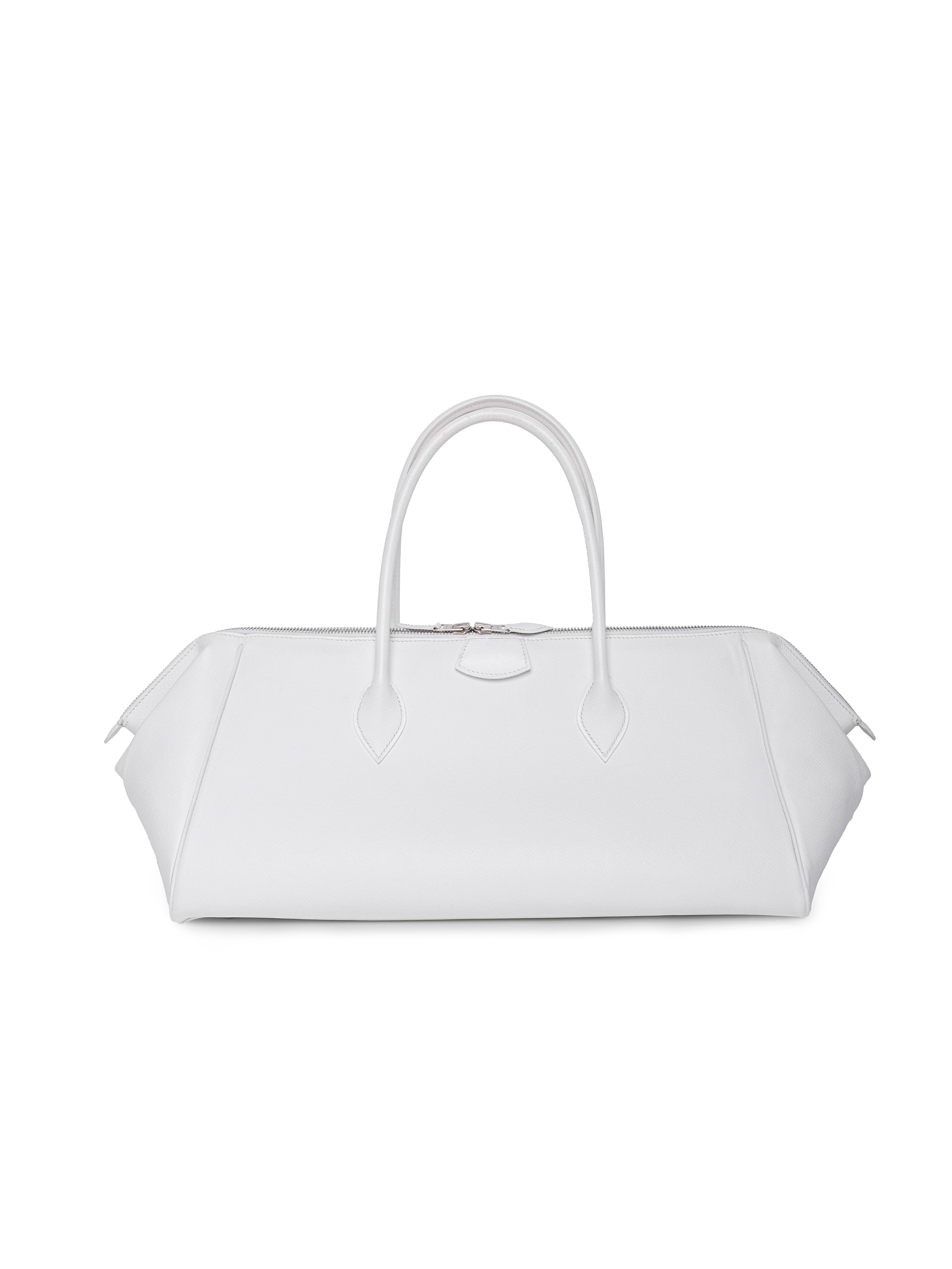 HERMÈS WHITE EPSOM PARIS BOMBAY BAG