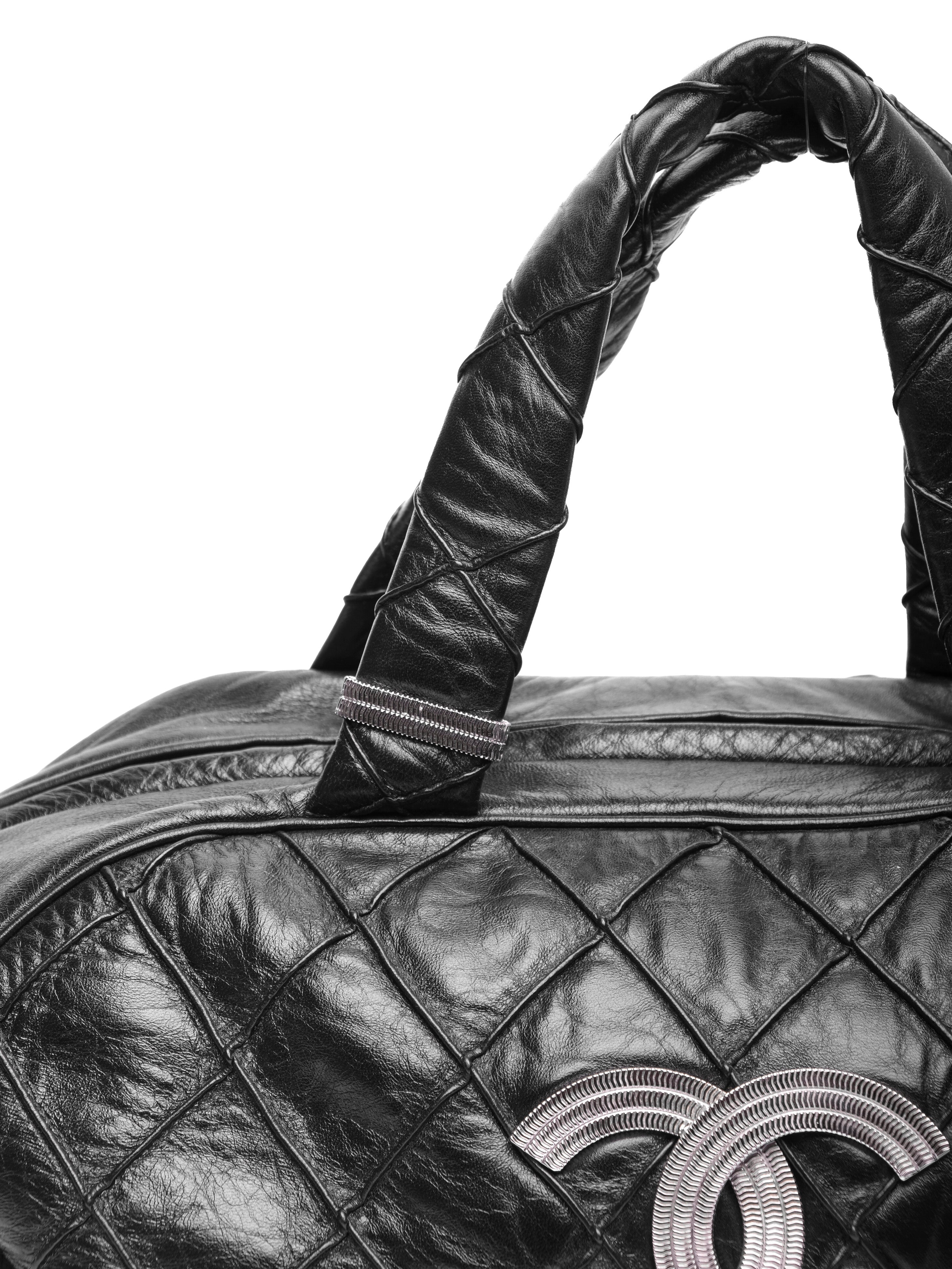 CHANEL QUILTED LEATHER BOWLER BAG