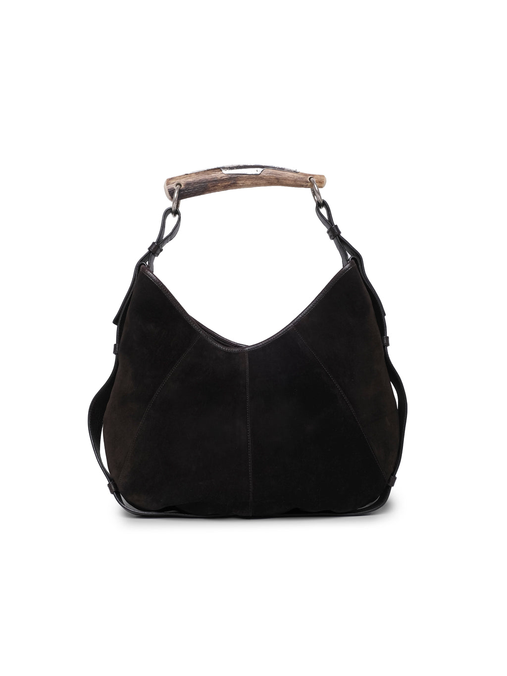 YVES SAINT LAURENT SUEDE & FUR MOMBASA HANDBAG