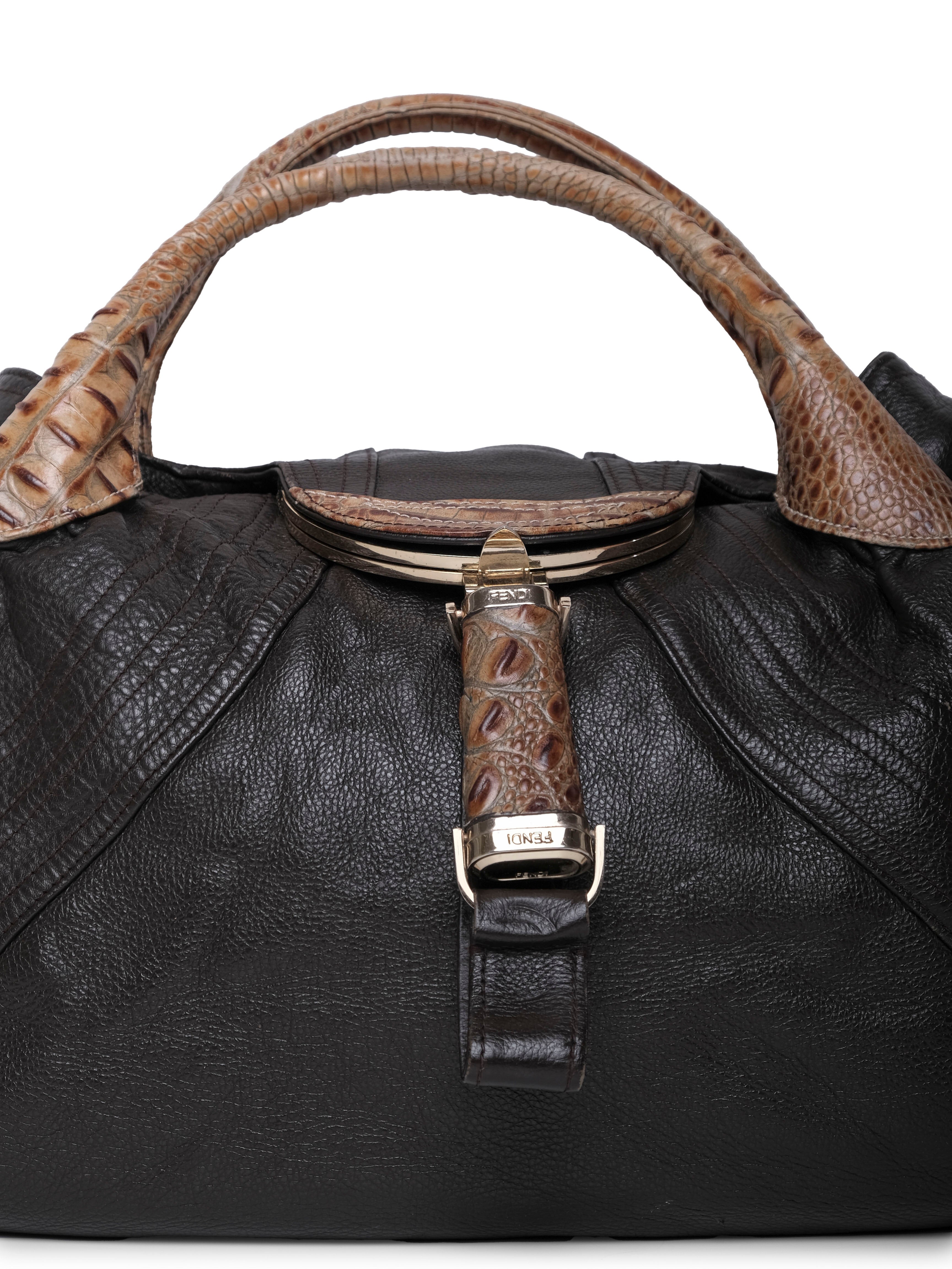 FENDI CROCODILE-TRIM SPY BAG