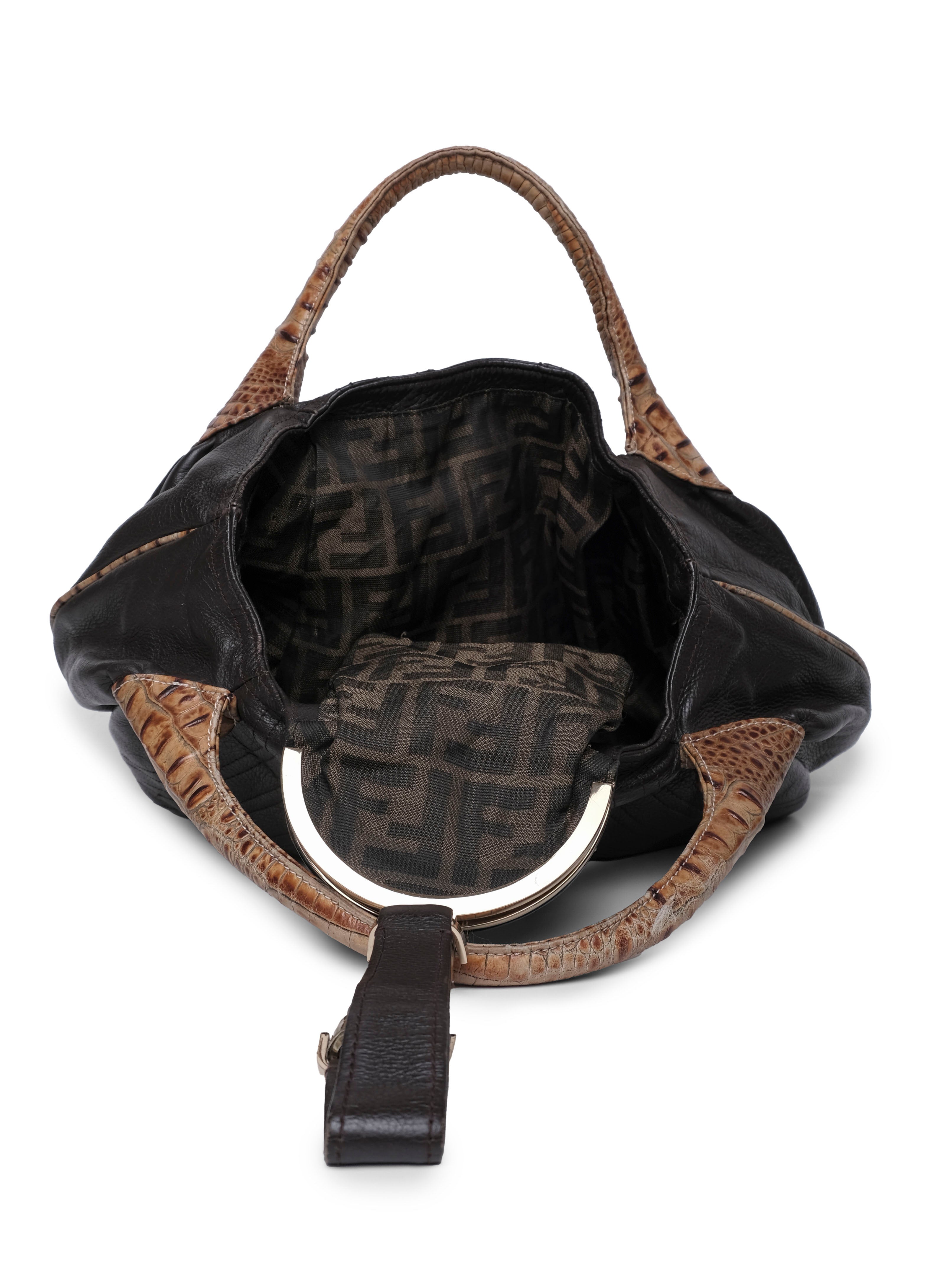 FENDI CROCODILE-TRIM SPY BAG