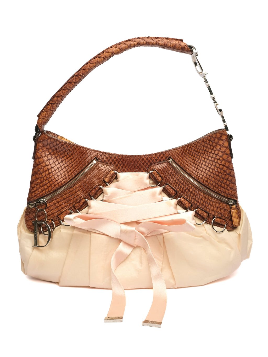 CHRISTIAN DIOR PYTHON BALLET CORSET HOBO BAG