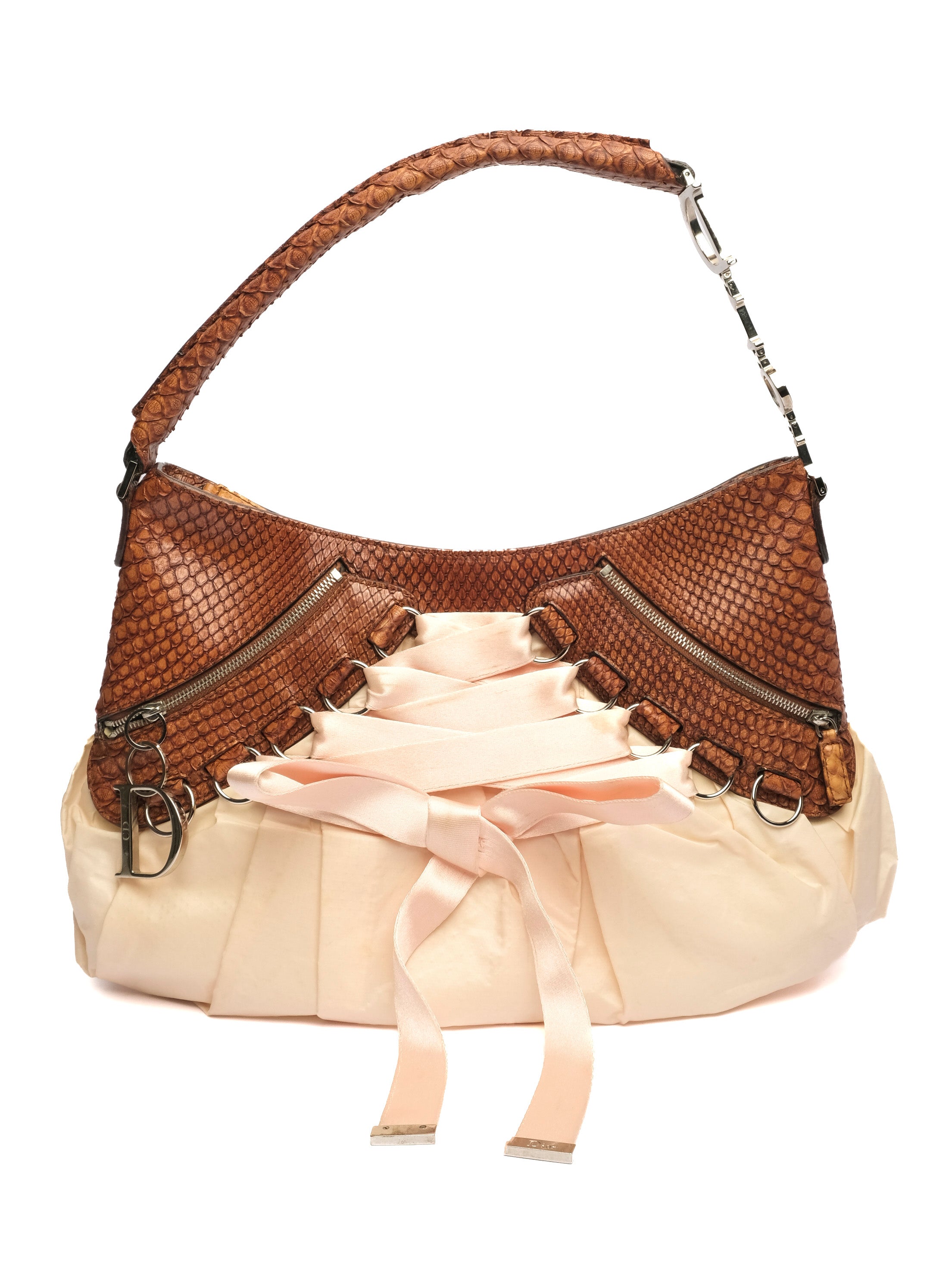 CHRISTIAN DIOR PYTHON BALLET CORSET HOBO BAG
