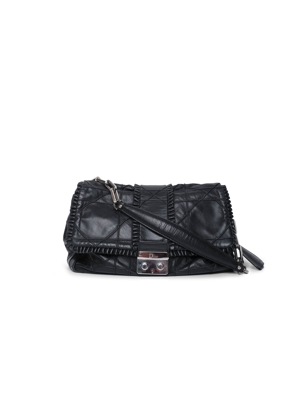 CHRISTIAN DIOR  CANNAGE RUFFLE NEW LOCK FLAP BAG