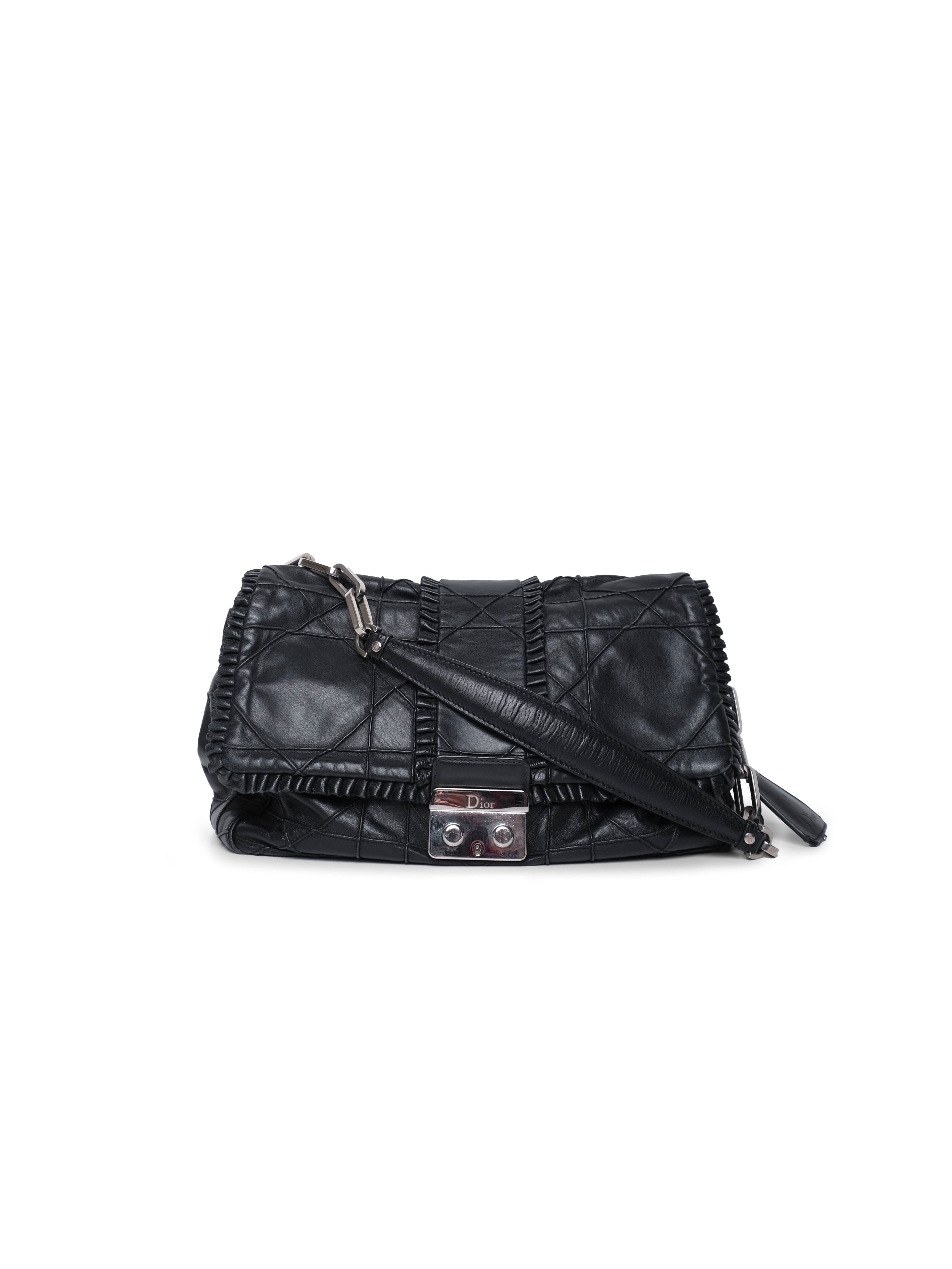 CHRISTIAN DIOR  CANNAGE RUFFLE NEW LOCK FLAP BAG