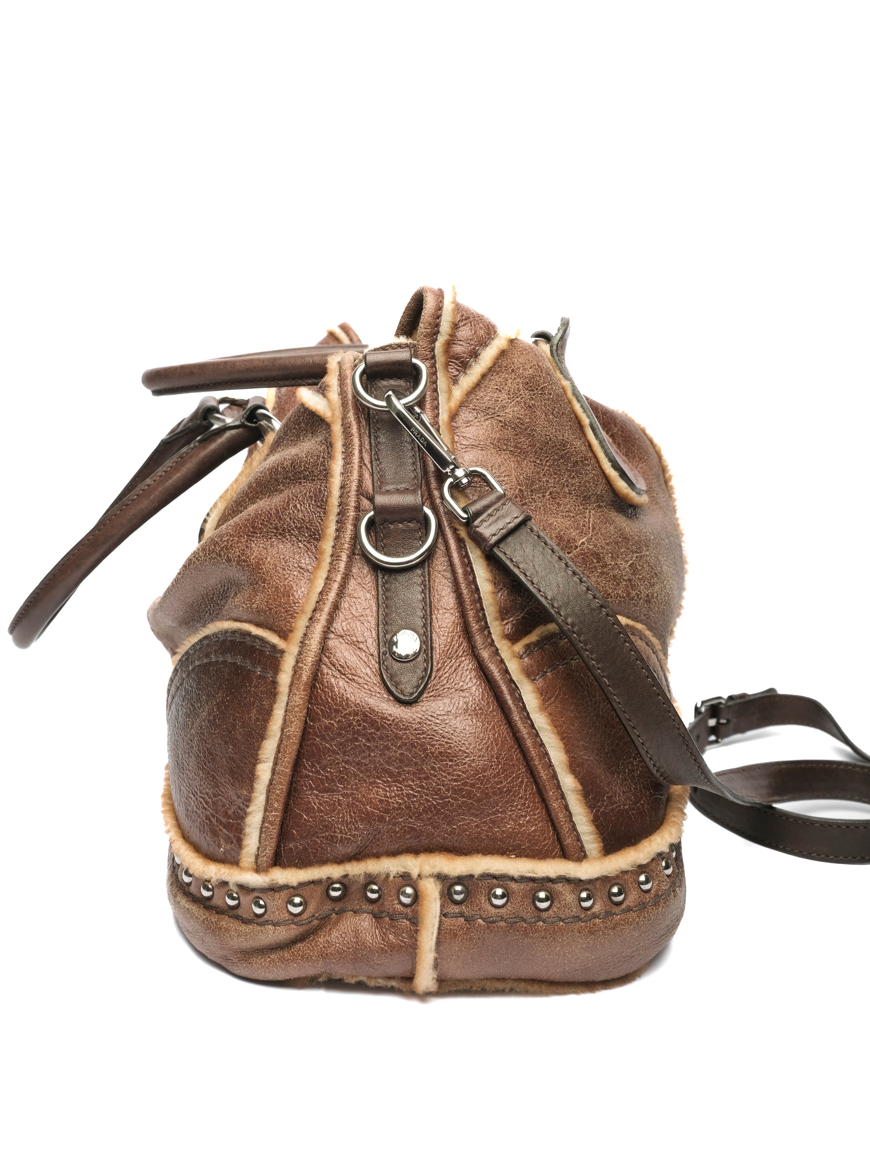 PRADA SHEARLING DOME BAG