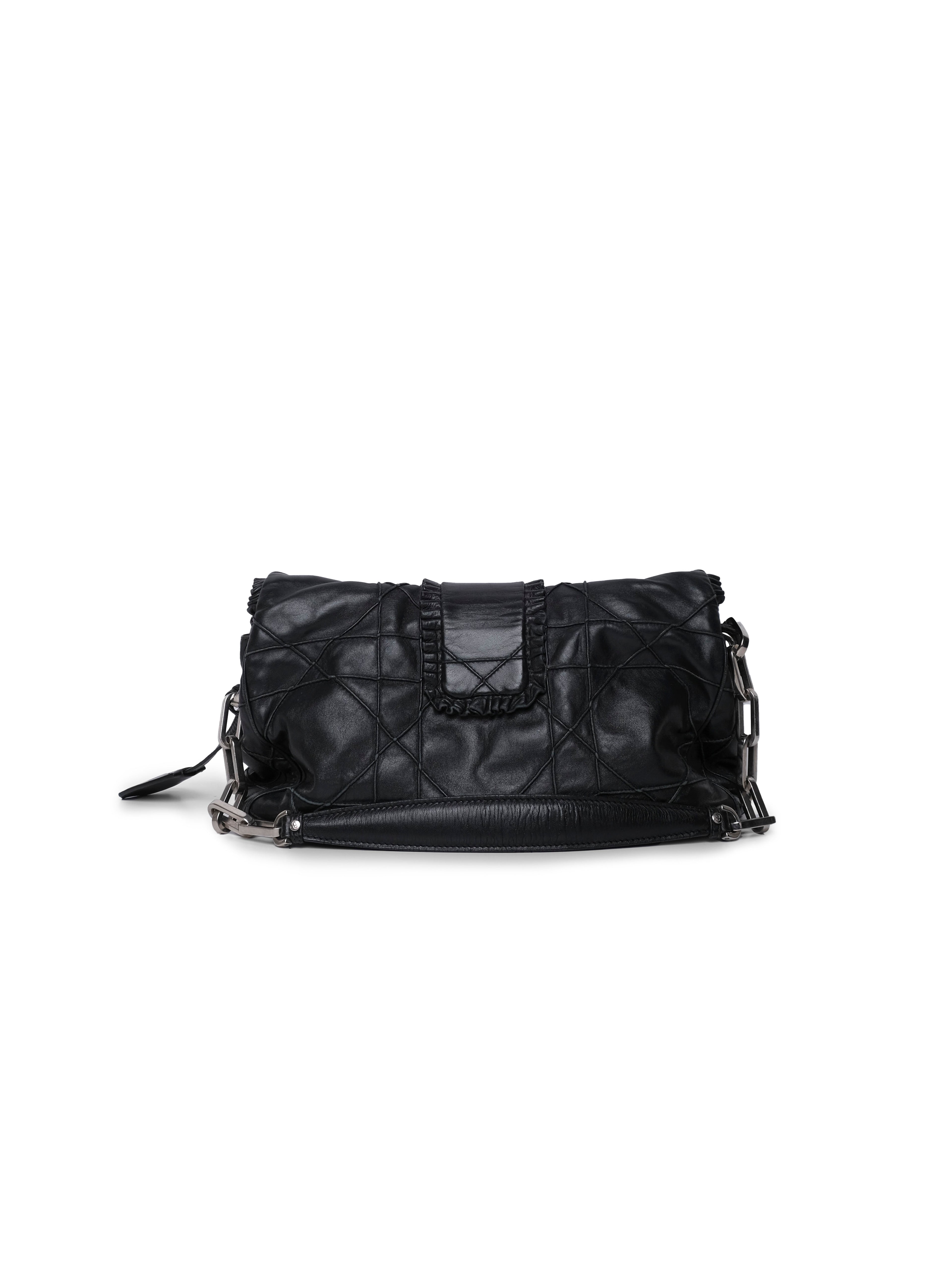 CHRISTIAN DIOR  CANNAGE RUFFLE NEW LOCK FLAP BAG