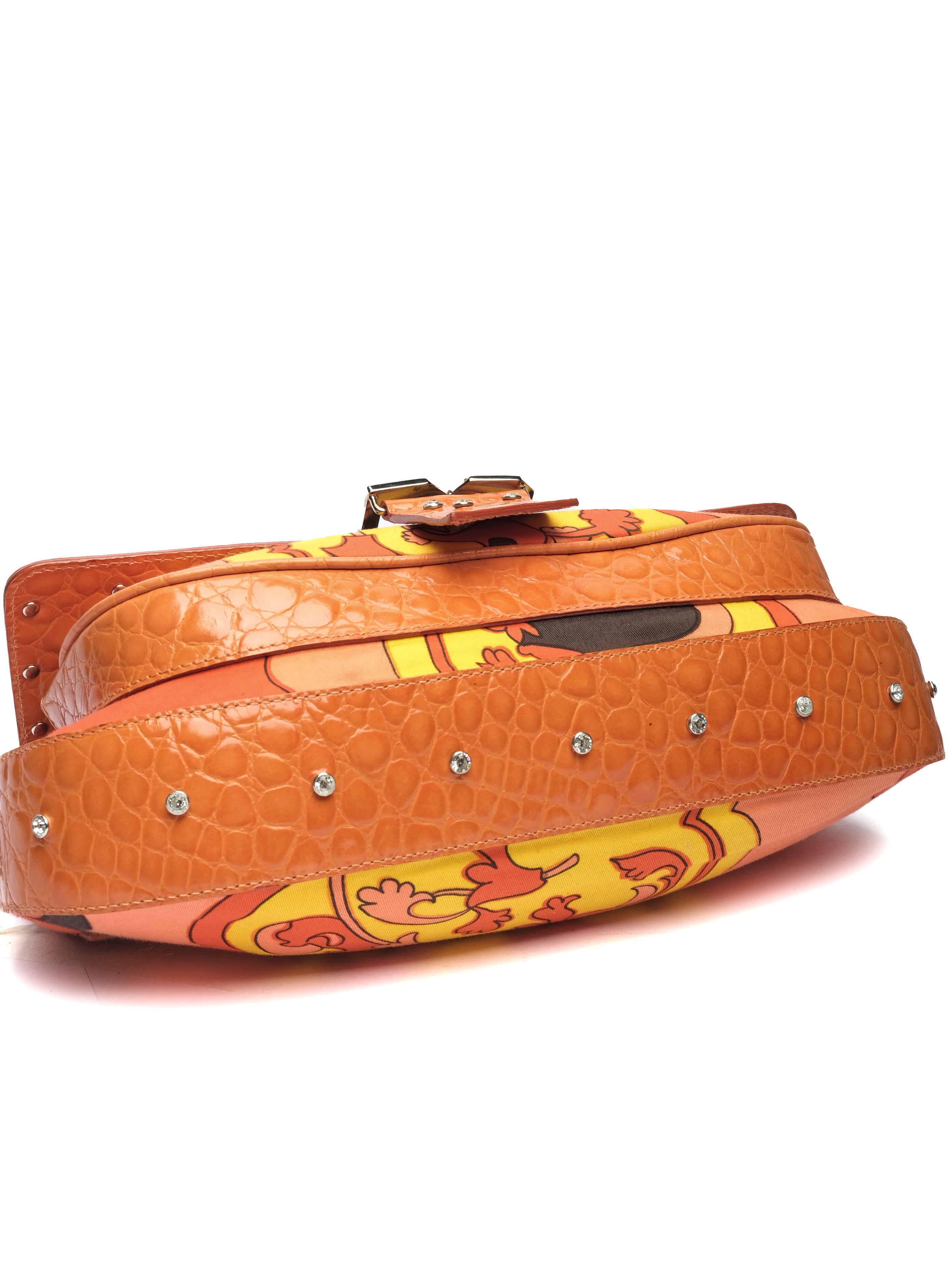 DOLCE & GABBANA MAIOLIC PRINT CROCODILE LEATHER BAG
