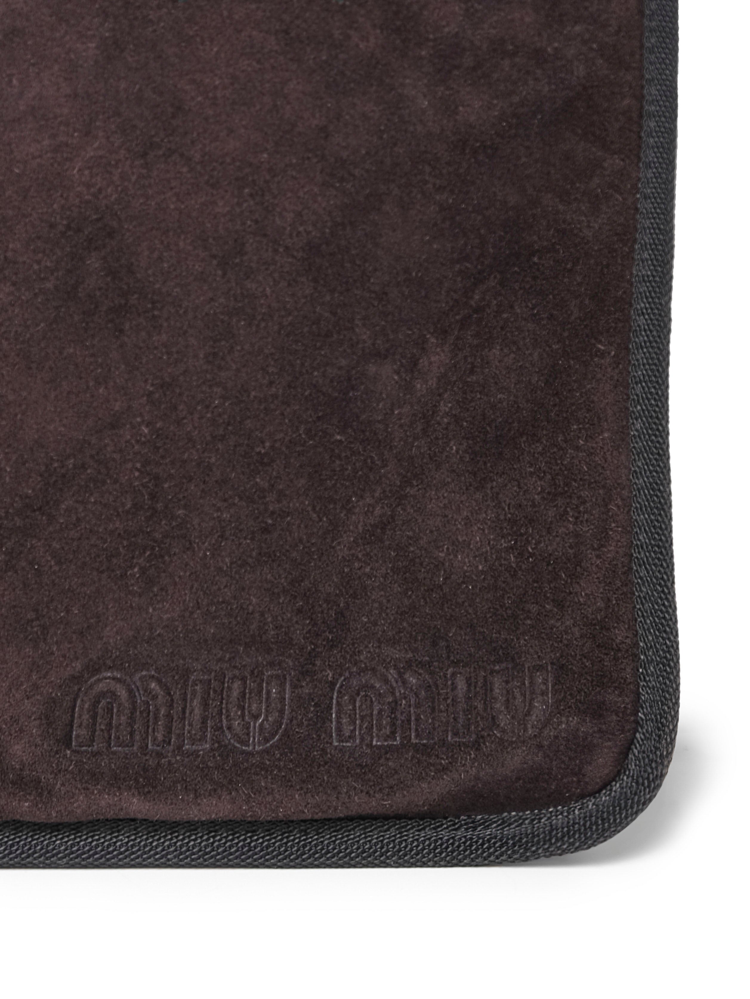 MIU MIU BROWN SUEDE AND PINK CROSSBODY BUCKLE BAG