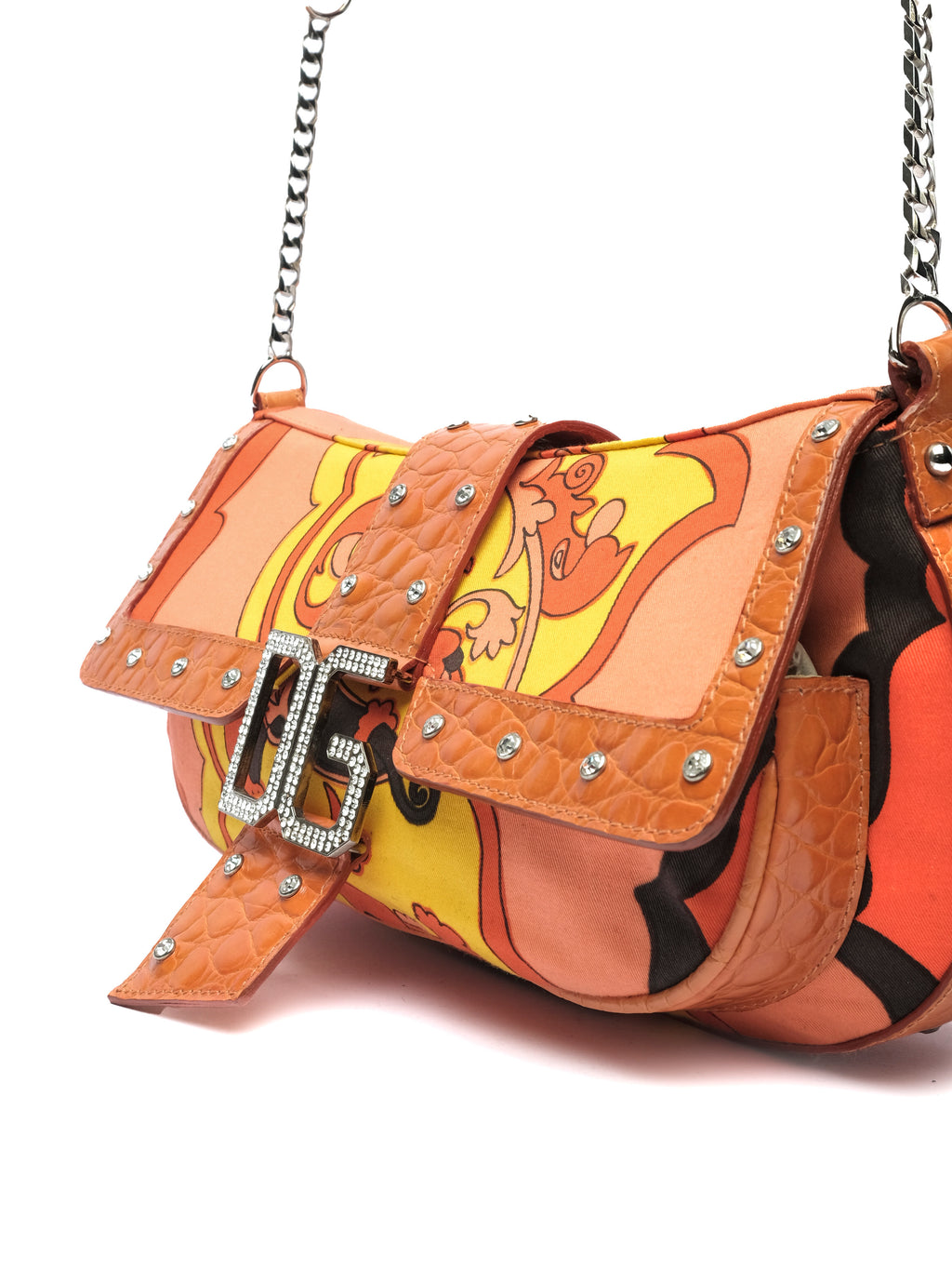 DOLCE & GABBANA MAIOLIC PRINT CROCODILE LEATHER BAG