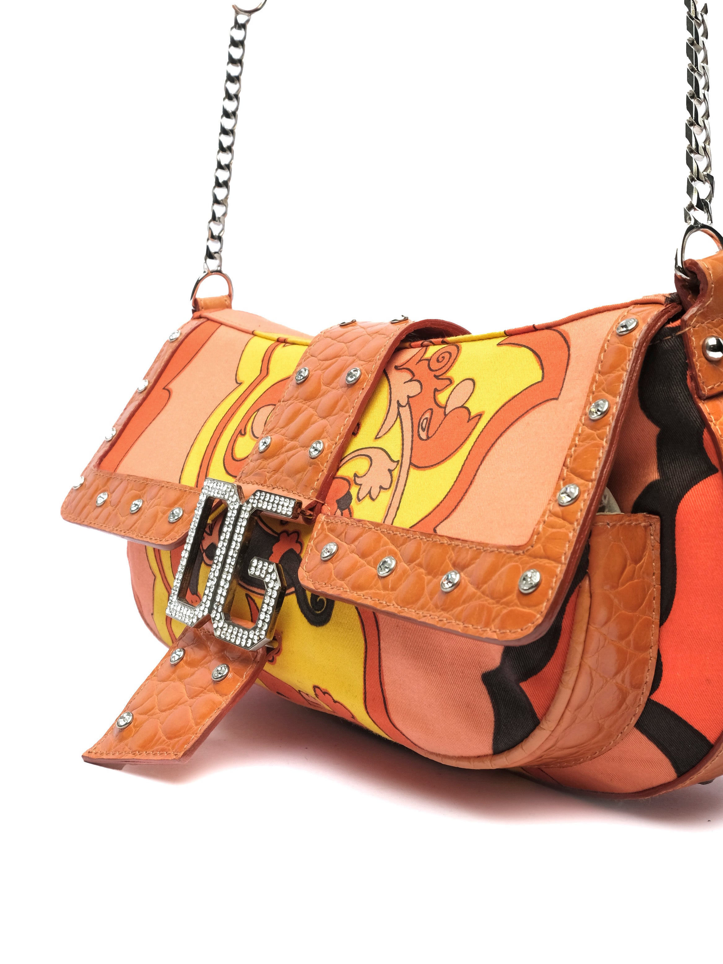 DOLCE & GABBANA MAIOLIC PRINT CROCODILE LEATHER BAG