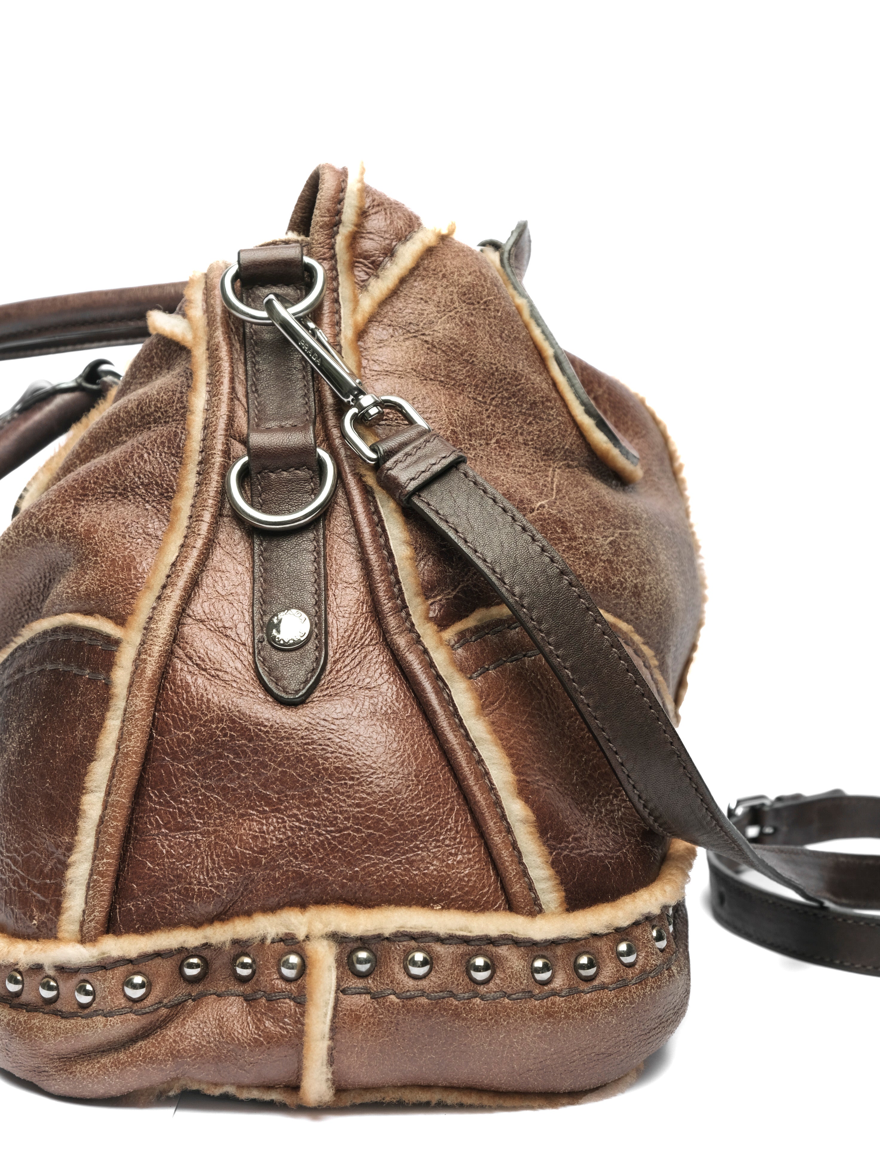 PRADA SHEARLING DOME BAG