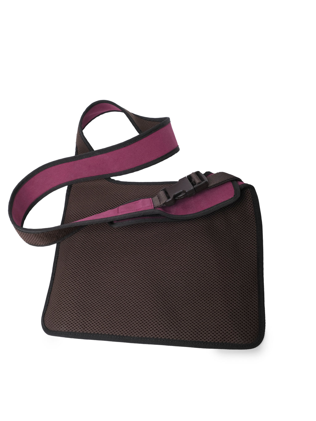 MIU MIU BROWN SUEDE AND PINK CROSSBODY BUCKLE BAG