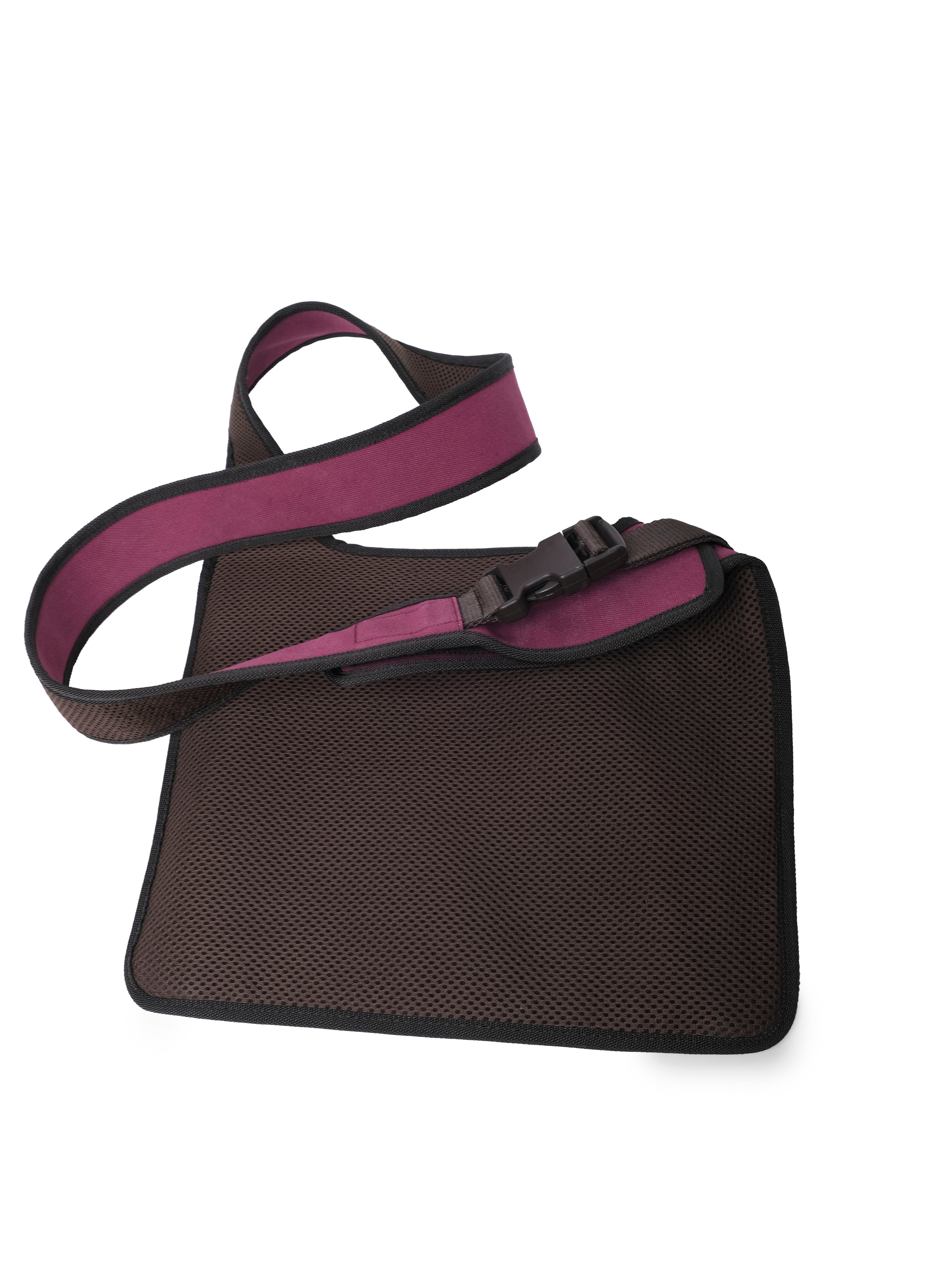 MIU MIU BROWN SUEDE AND PINK CROSSBODY BUCKLE BAG