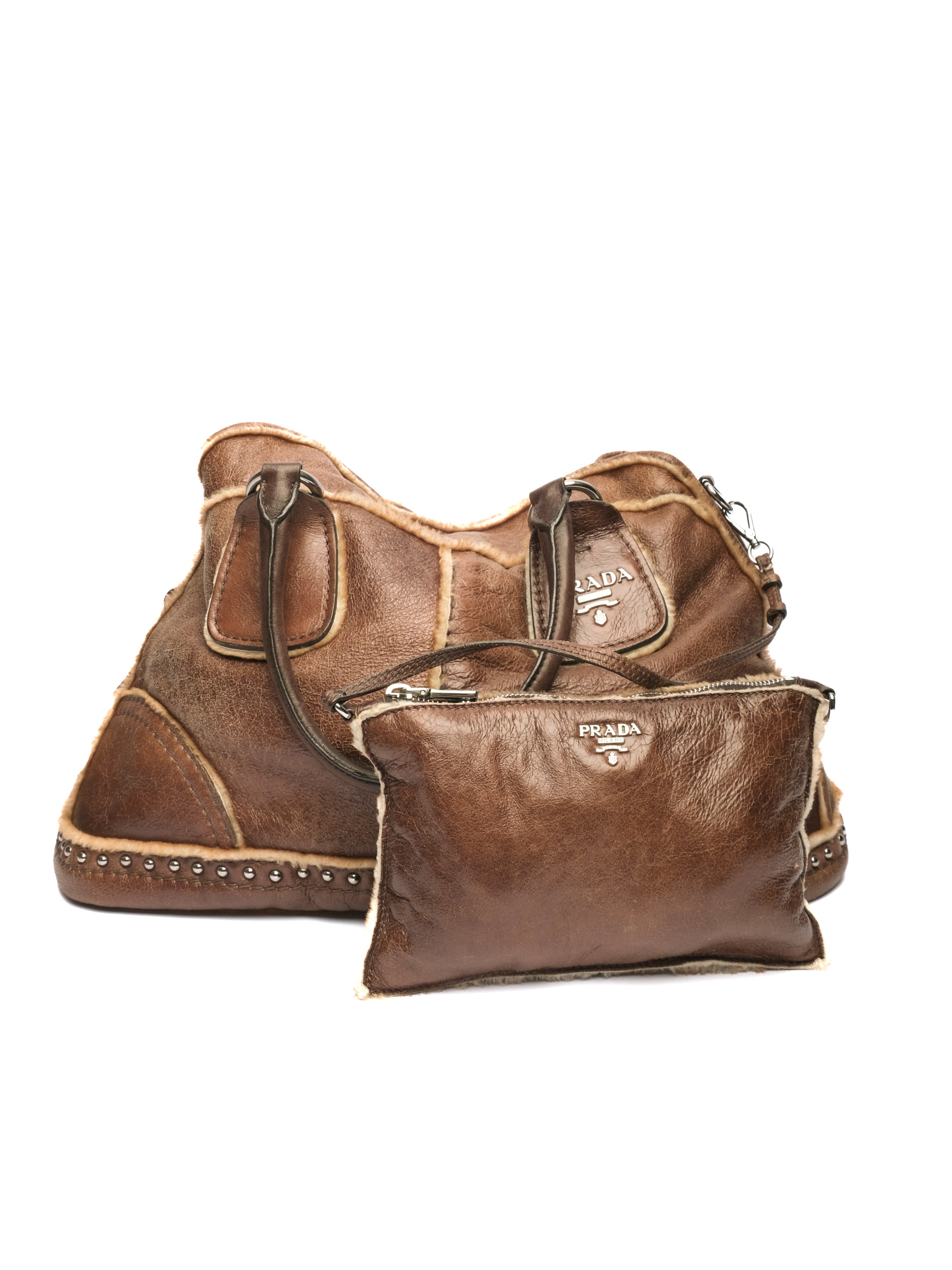 PRADA SHEARLING DOME BAG