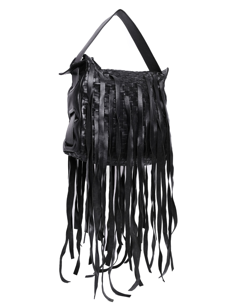 BOTTEGA VENETA WOVEN FRINGE BAG