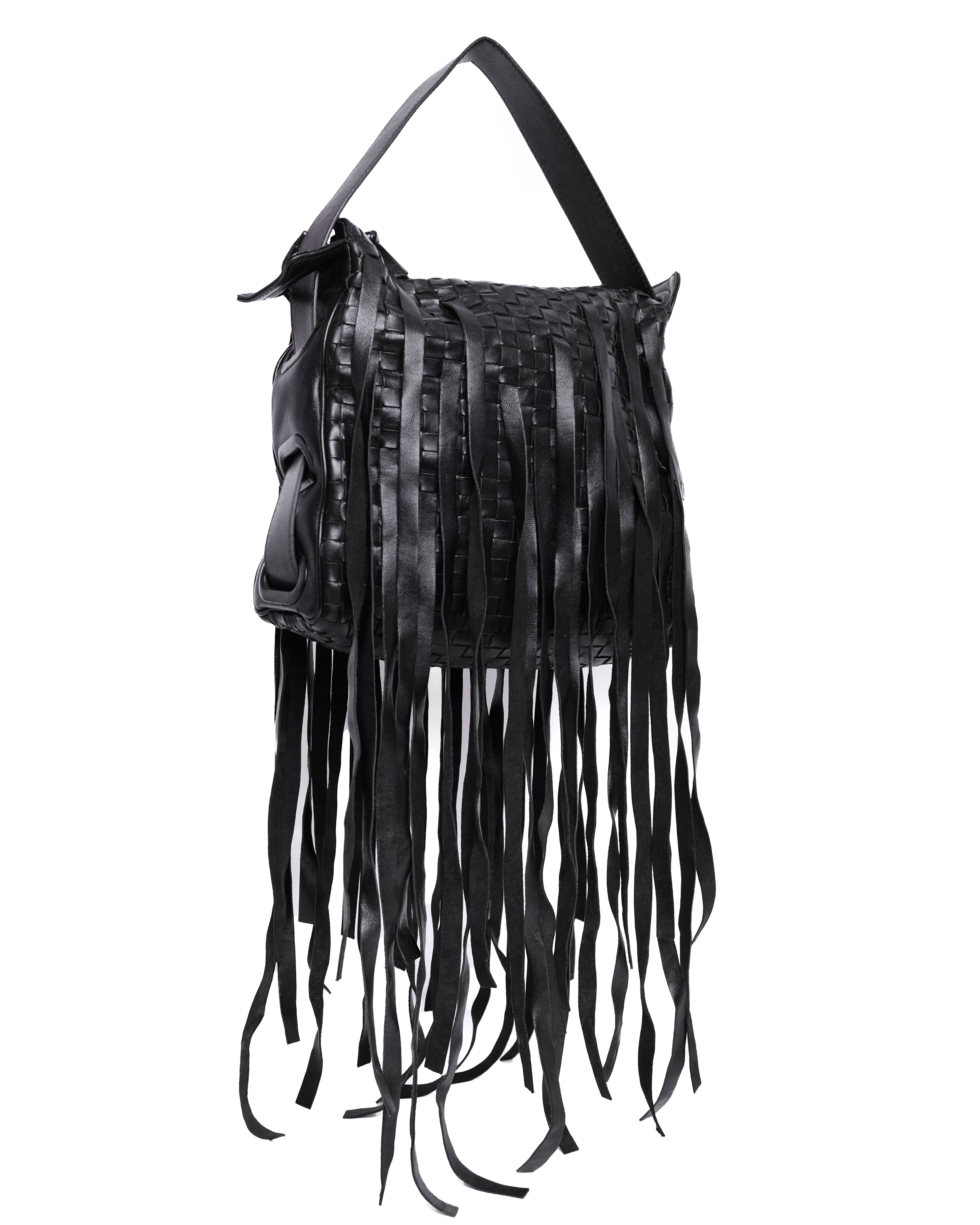 BOTTEGA VENETA WOVEN FRINGE BAG