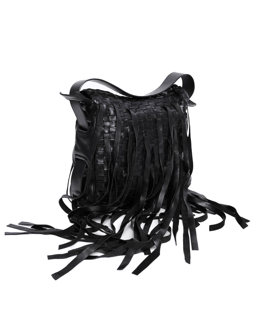 BOTTEGA VENETA WOVEN FRINGE BAG