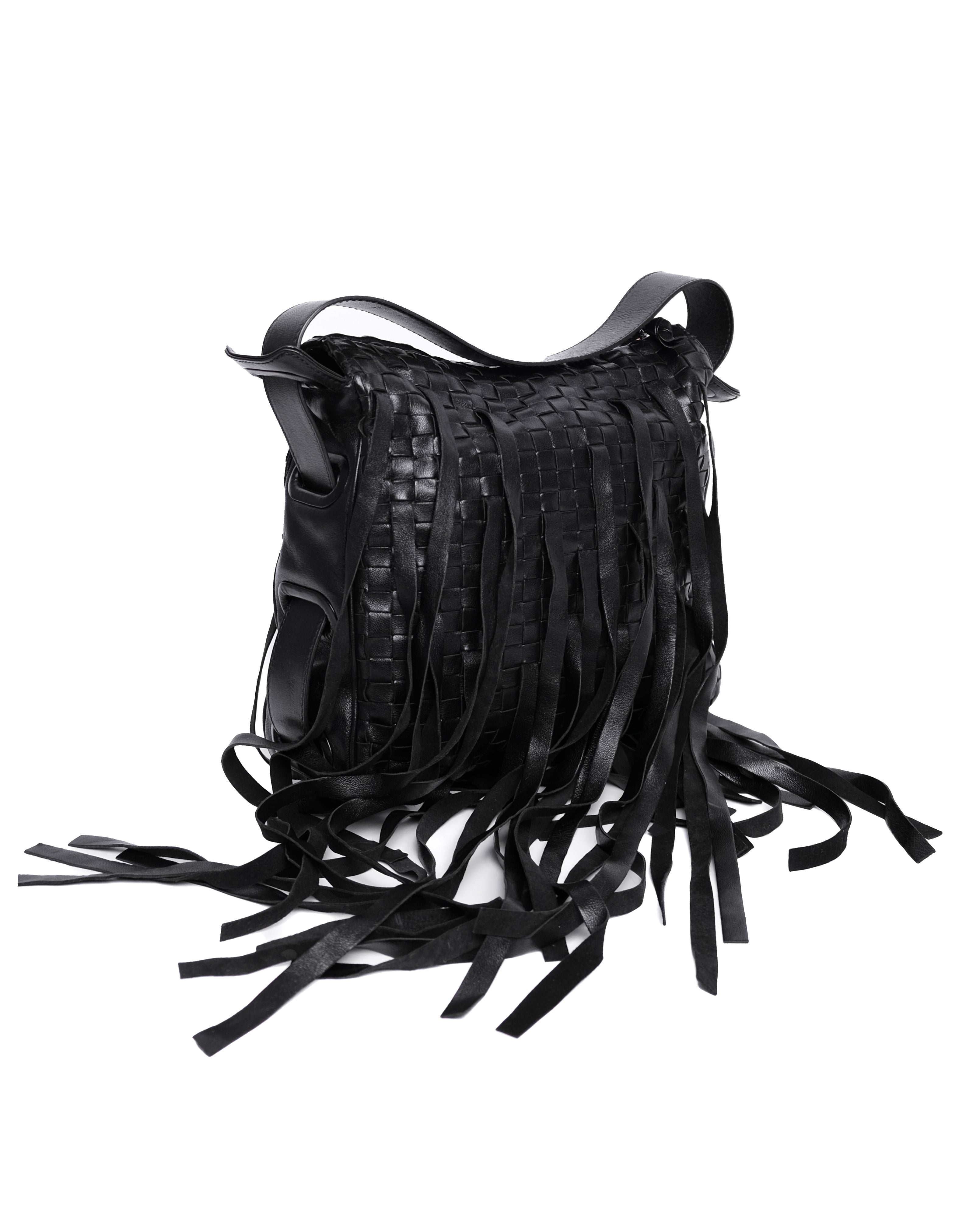 BOTTEGA VENETA WOVEN FRINGE BAG