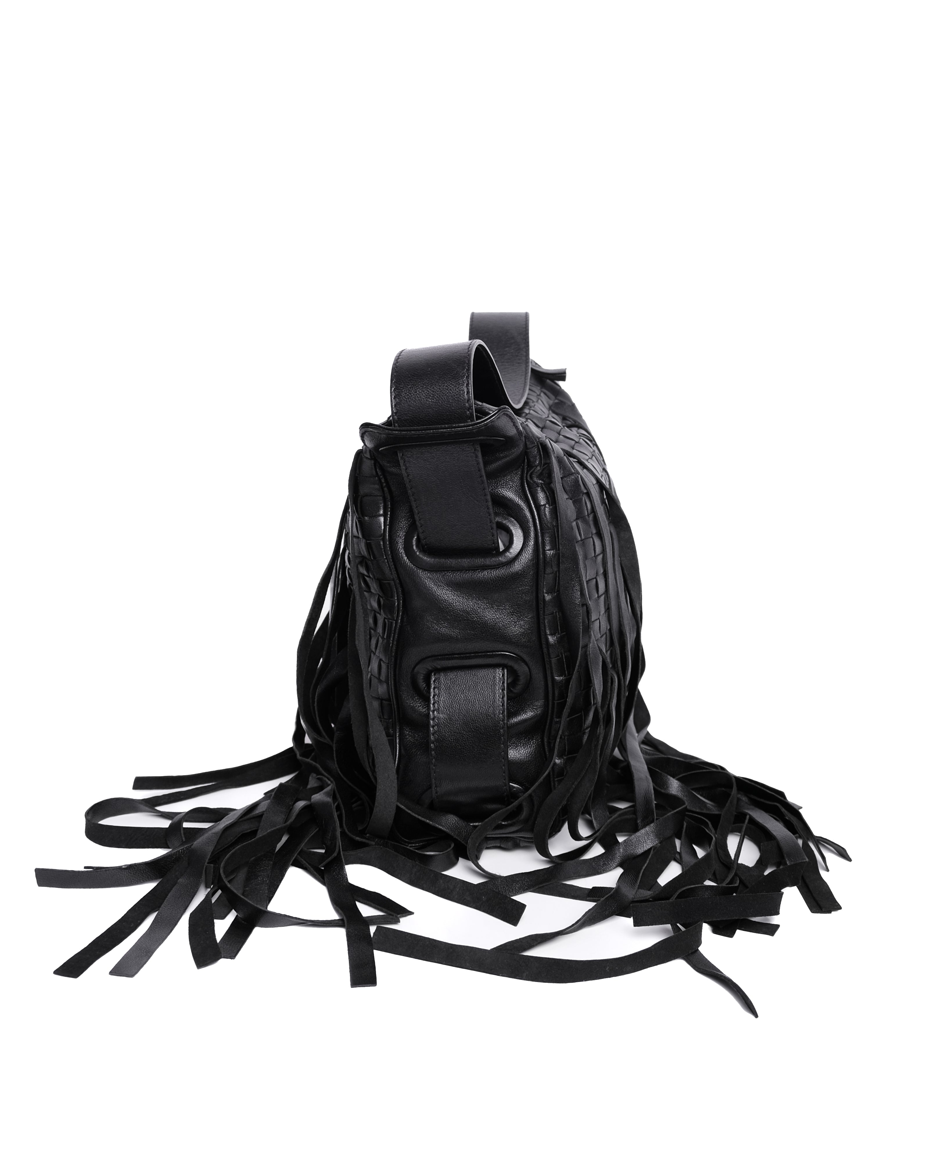 BOTTEGA VENETA WOVEN FRINGE BAG