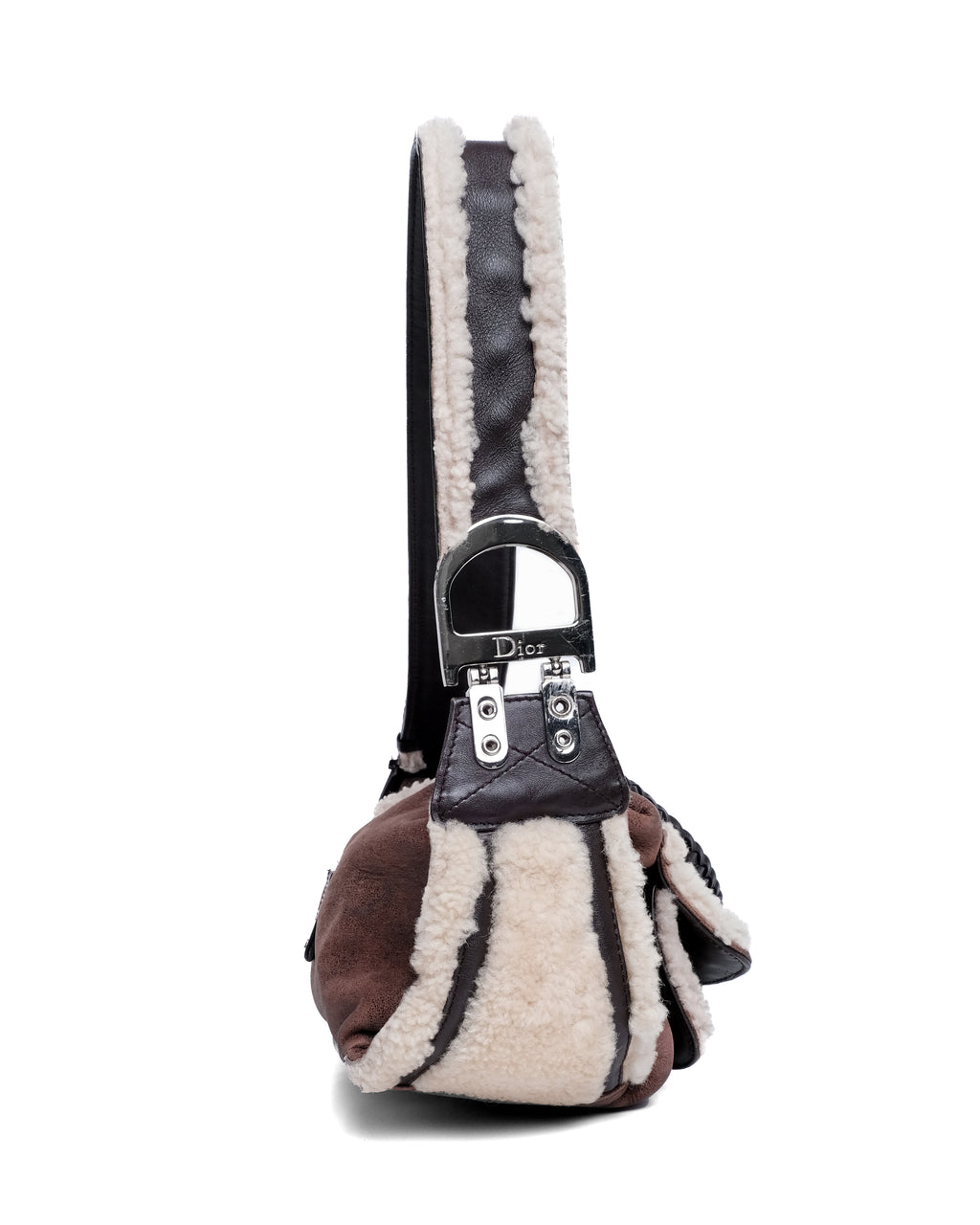 CHRISTIAN DIOR SHEARLING FLIGHT BAG